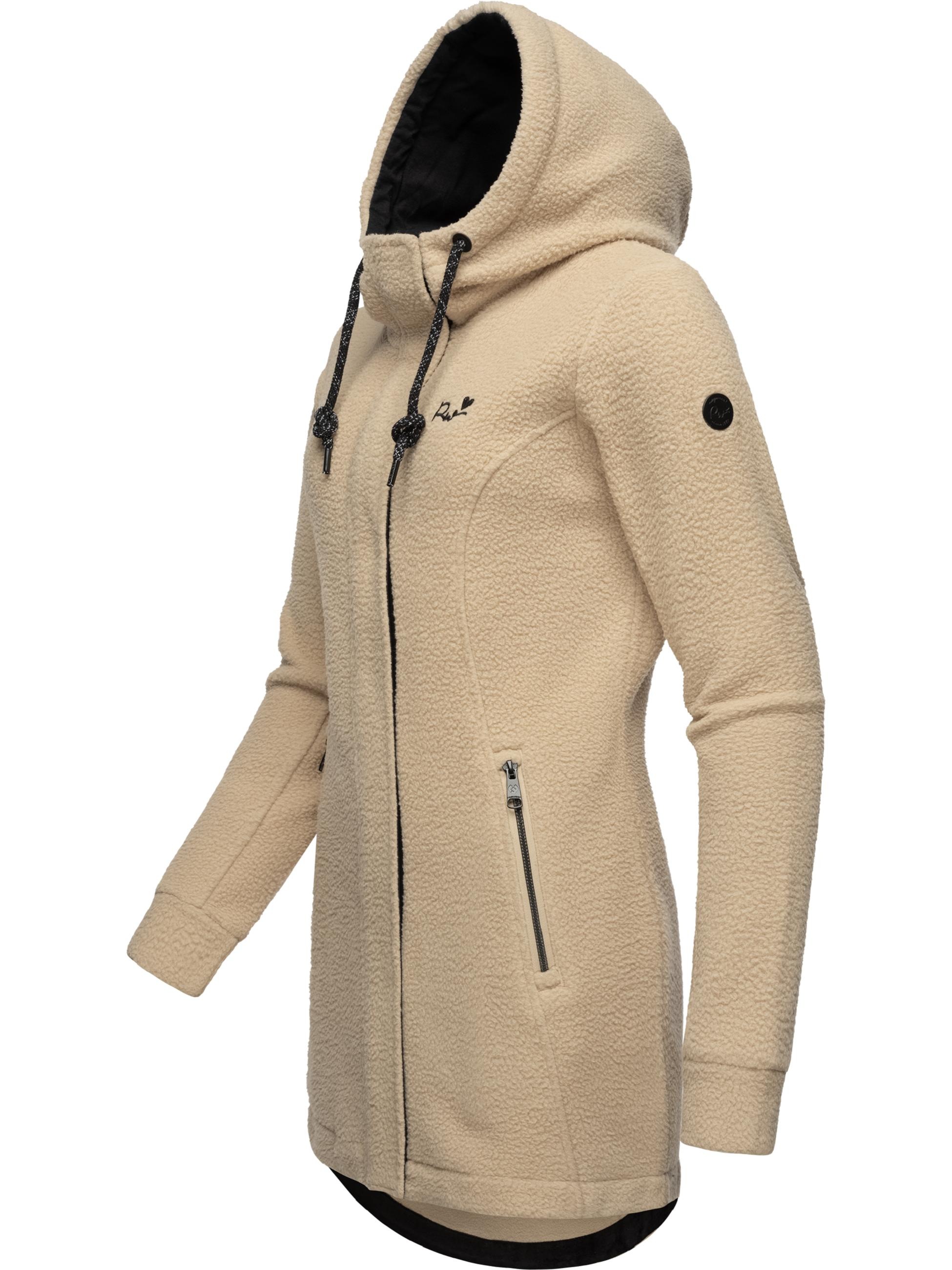Kapuzensweatjacke »Fellimitatmantel Letti Teddy-Fleece«, Kuschelig weicher Teddyfleece-Mantel