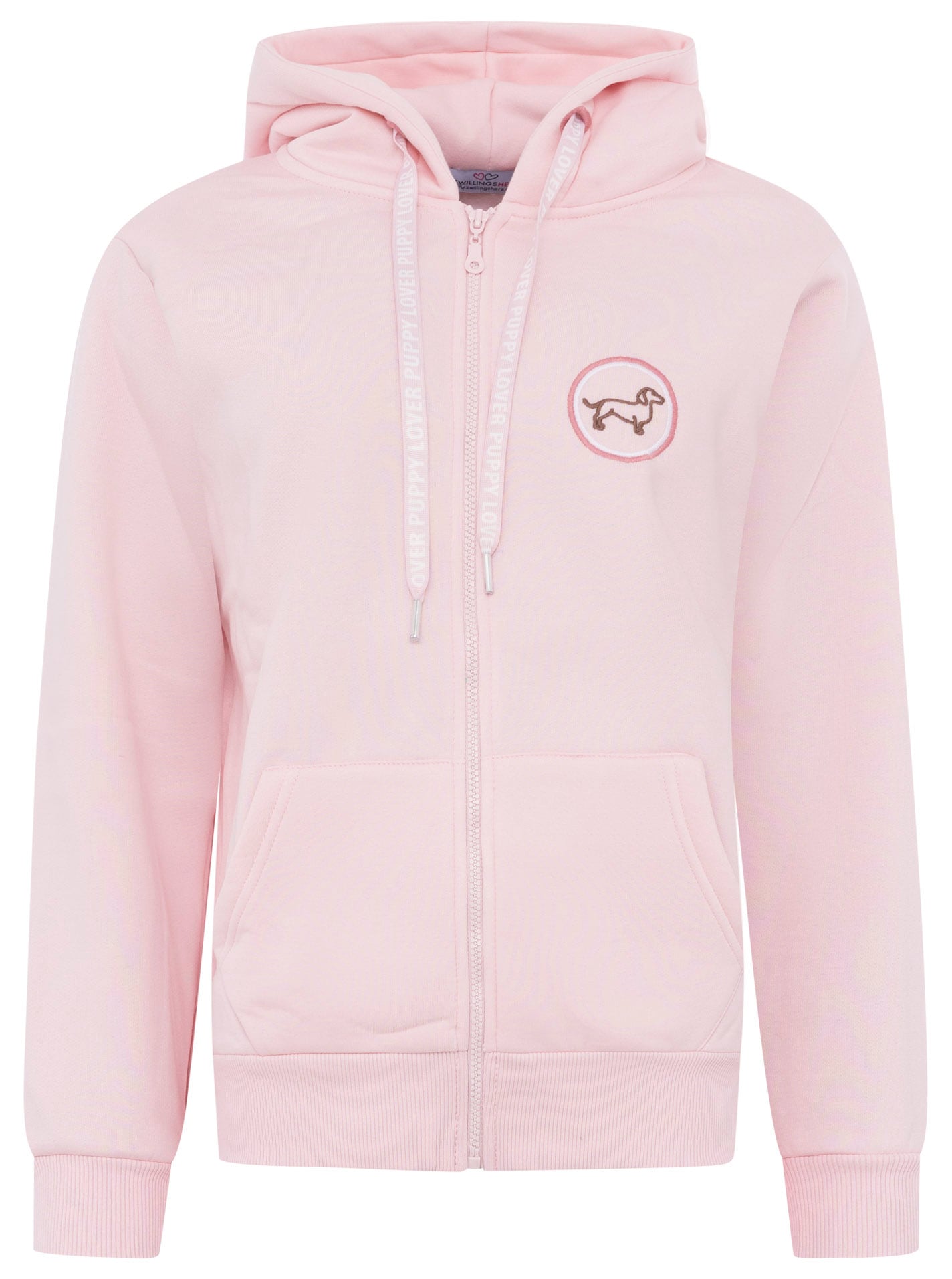 Zwillingsherz Sweatjacke »"Puppy Lover Forever"« Kapuze, Langarm, Reißverschluss, modisch, Kordelzug