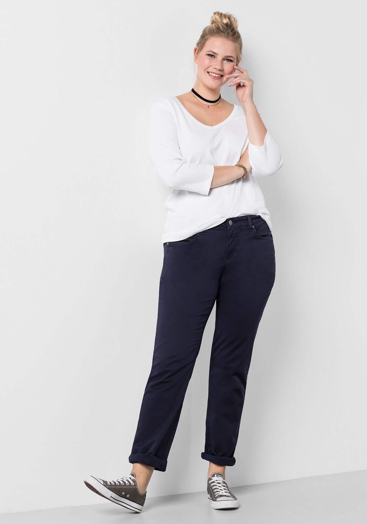 Sheego Stretch-Hose »Hose elastische Twill-Qualität«, elastische Twill-Qualität