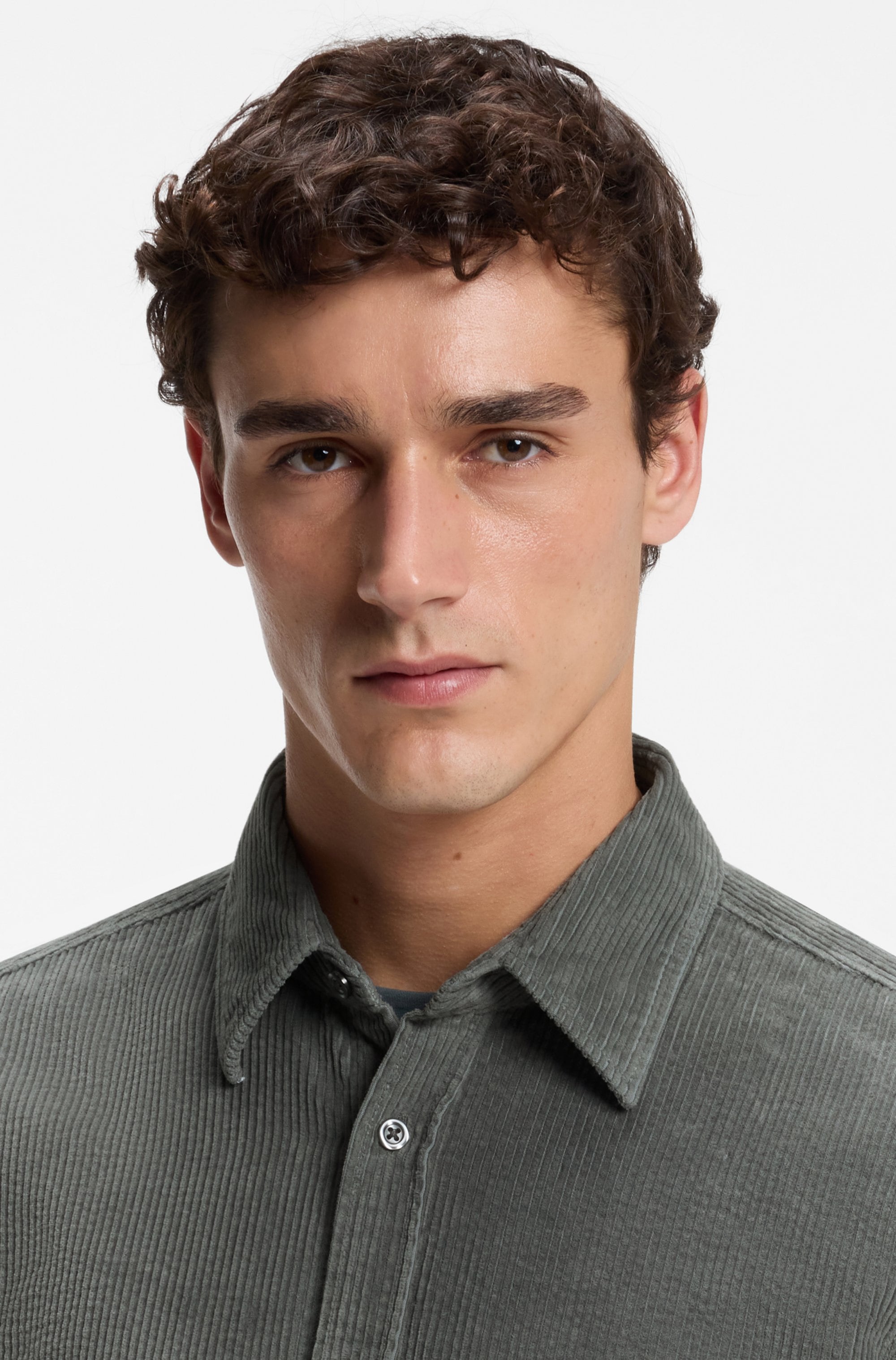 BOSS ORANGE Langarmhemd »Relegant_6_M« aus weichem Cord, Regular Fit, Logo-Stickerei