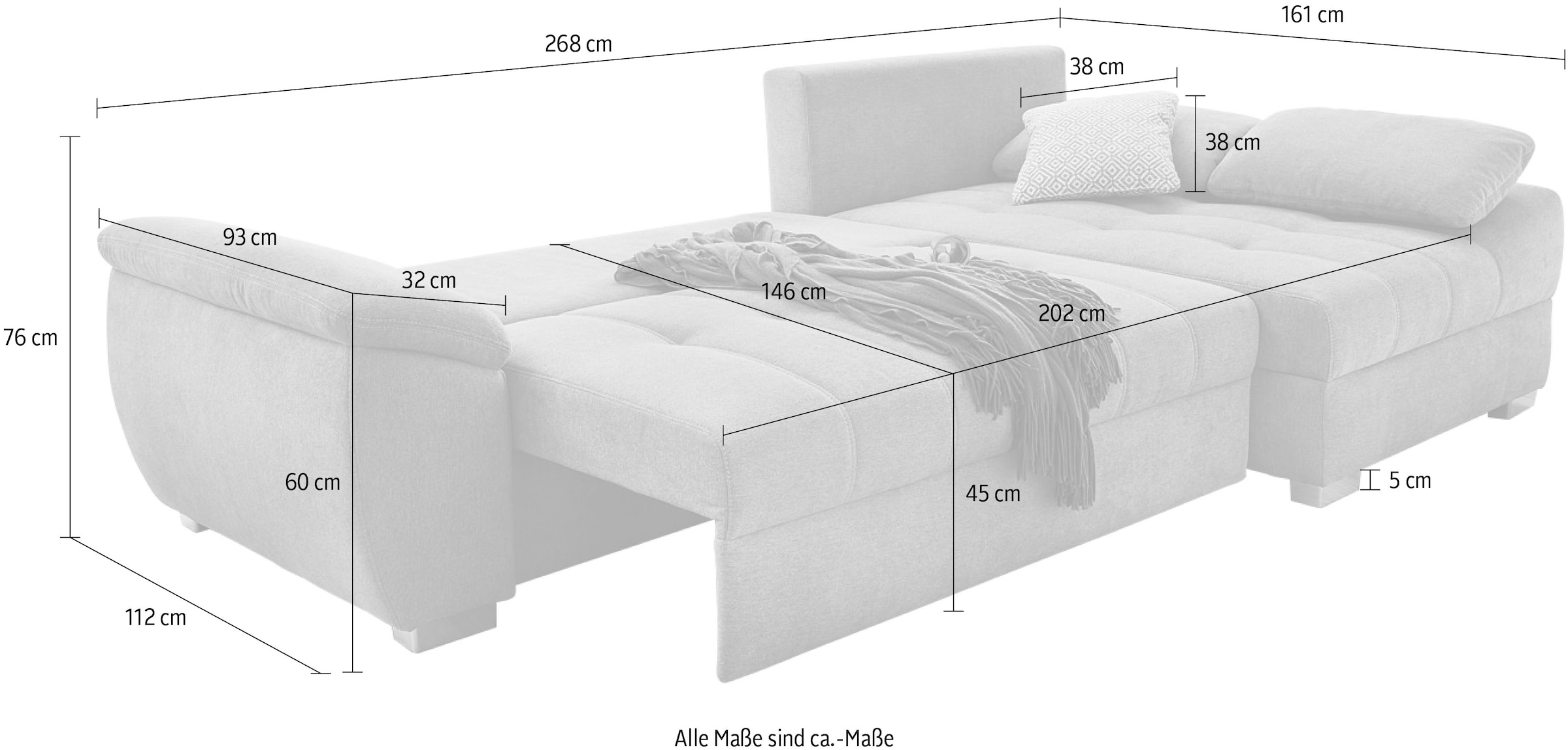 Jockenhöfer Gruppe Ecksofa »Alster«, mit Raten auf kaufen rechts links und oder Bettkasten, montierbar Bettfunktion Ottomane