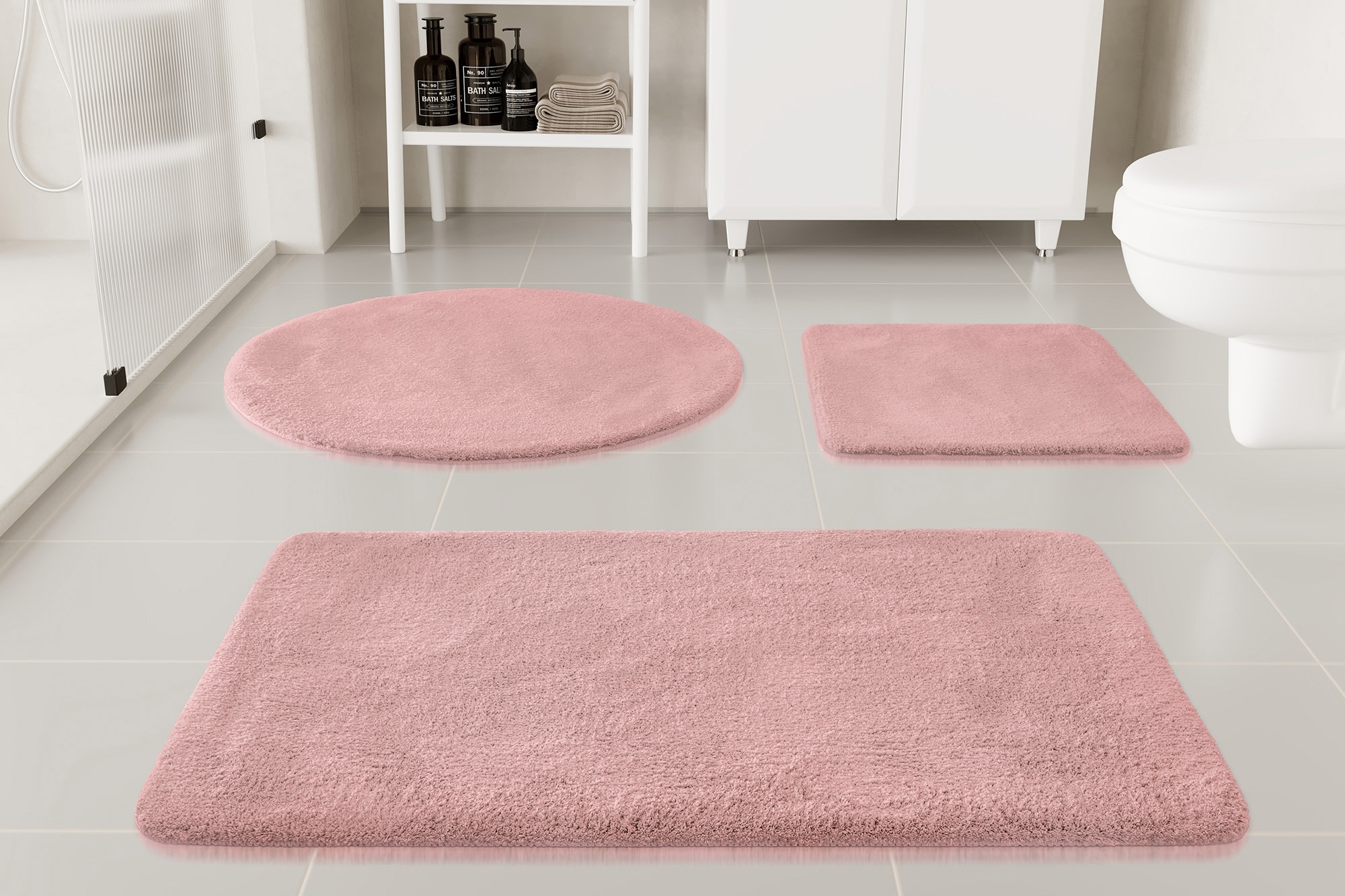 OTTO home Badematte »Neele« Höhe 20 mm rutschhemmend beschichtet schnell trocknend Badteppich, getuftet, modern, Uni, antirutsch, flauschig, Hochflor