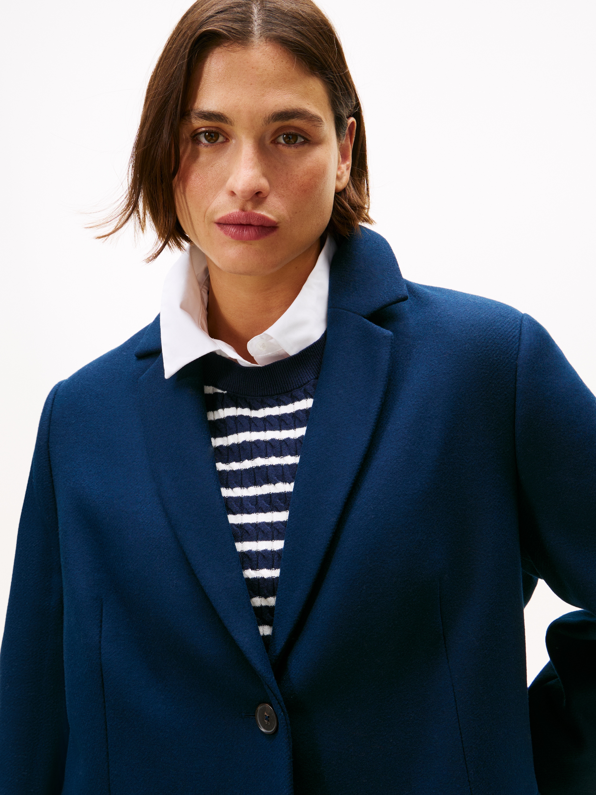 Tommy Hilfiger Curve Langmantel »CRV CLASSIC SB WOOL REG COAT«, in großen Größen, mit Wolle und Kaschmiranteil