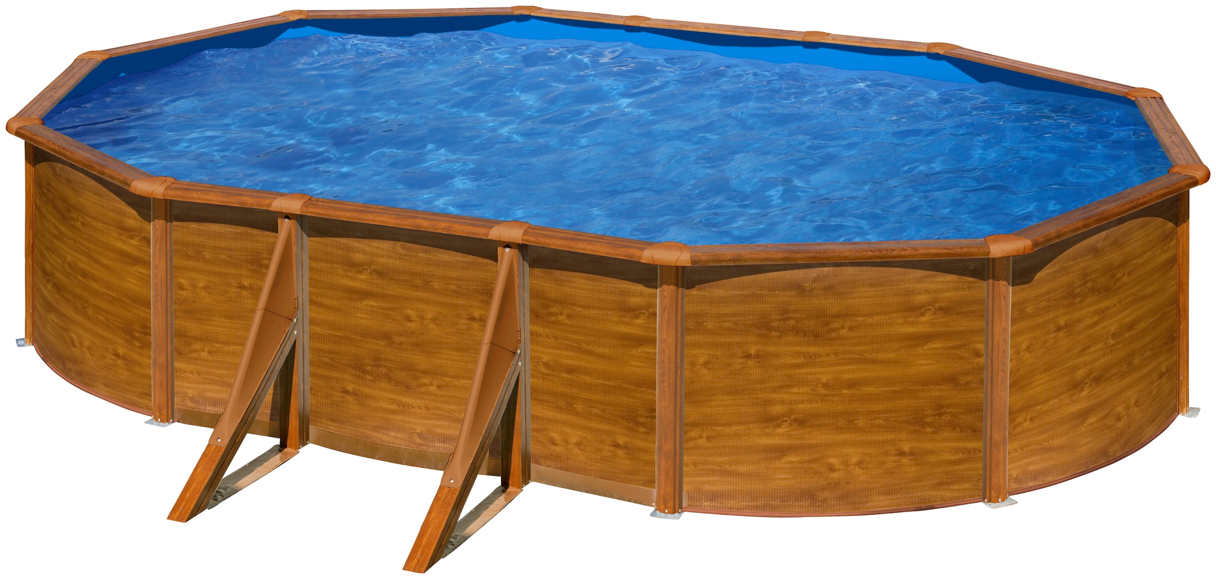 my POOL BWT Ovalpool, (Komplett-Set, 10 tlg.), in moderner Holzoptik, Höhe 132 cm, verschiedene Größen