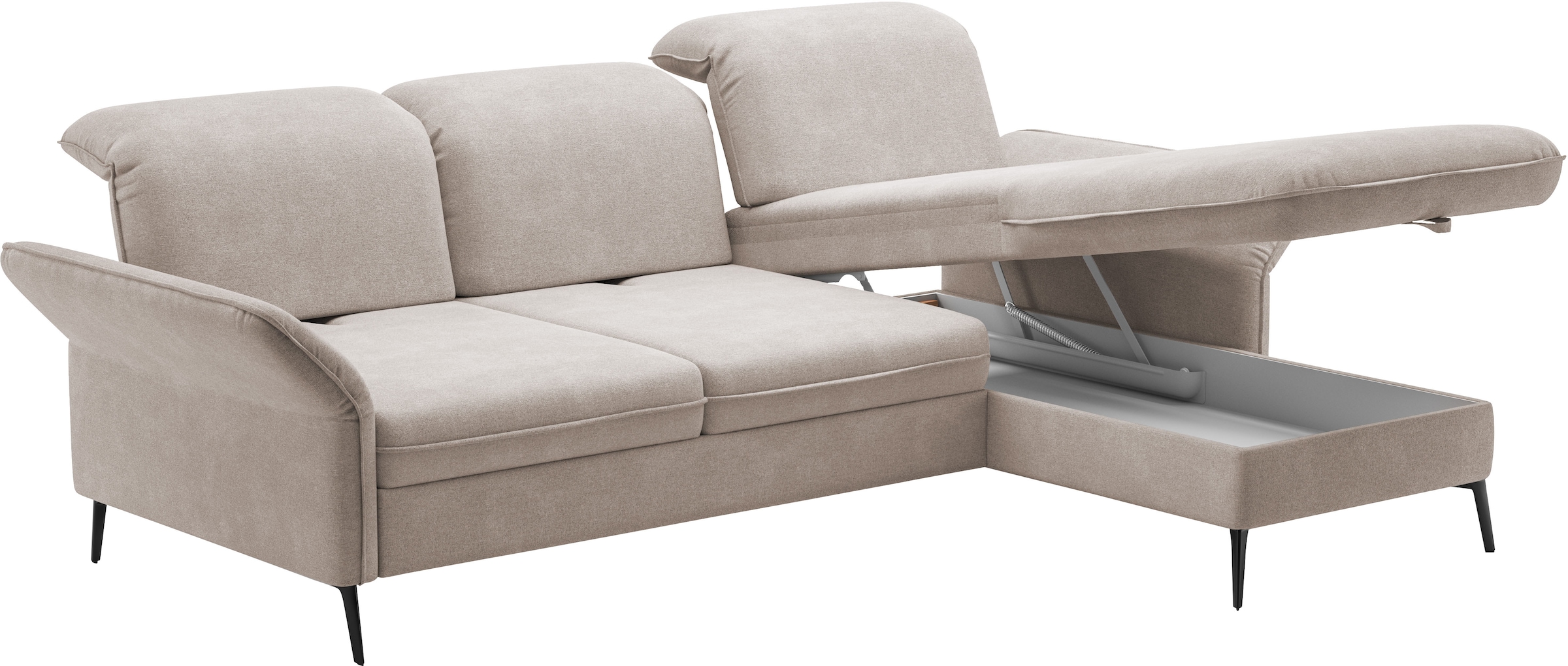 sit&more Ecksofa »Emely«, mit Sitztiefenverstellung optional mit Bettfunktion und Bettkasten