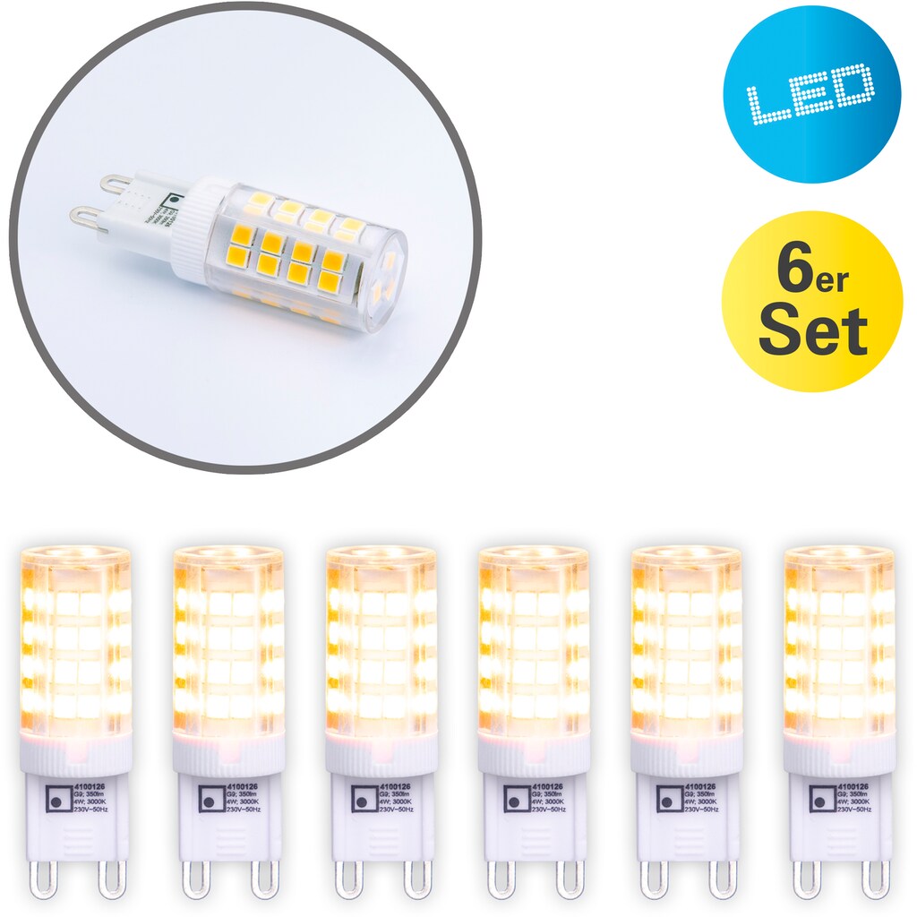 näve LED-Leuchtmittel, G9, 6 St., Warmweiß