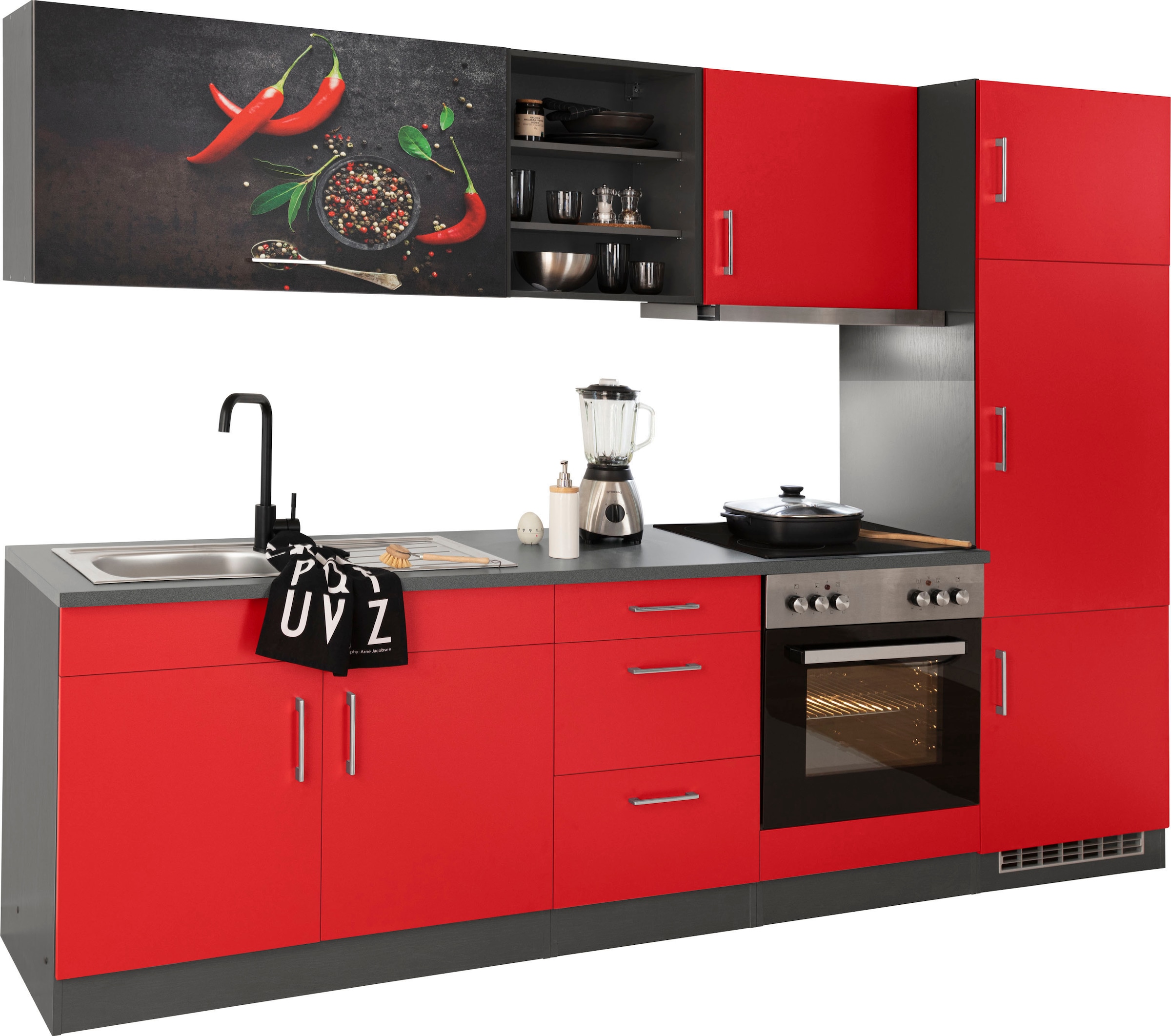 KOCHSTATION Küchenzeile »KS-Paris«, mit E-Geräten, Breite 270 cm