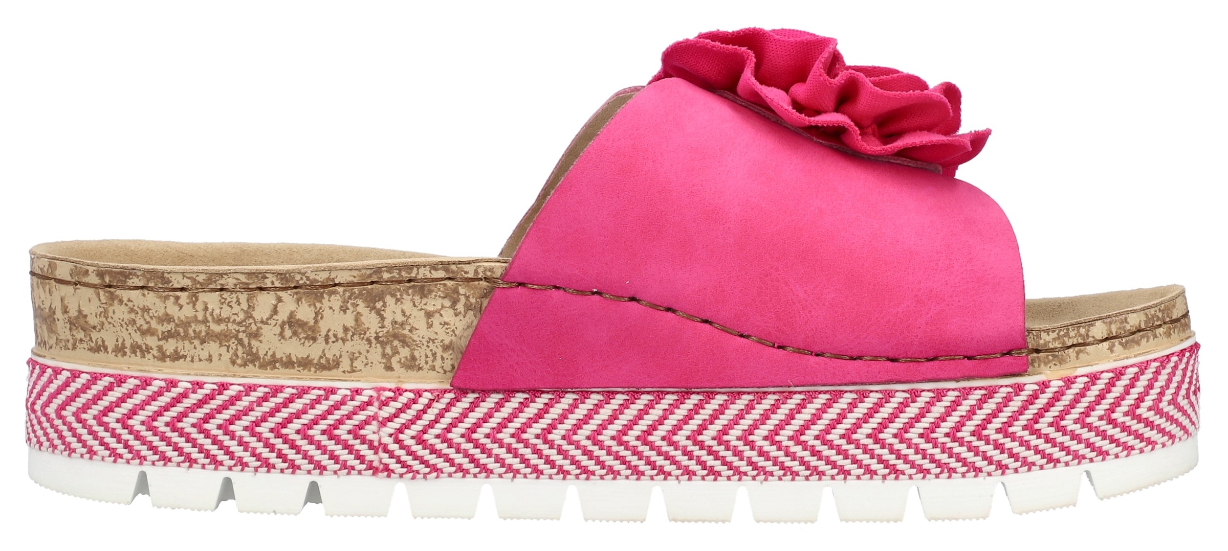 Rieker Pantolette  Sommerschuh, Schlappen mit modischem Plateau