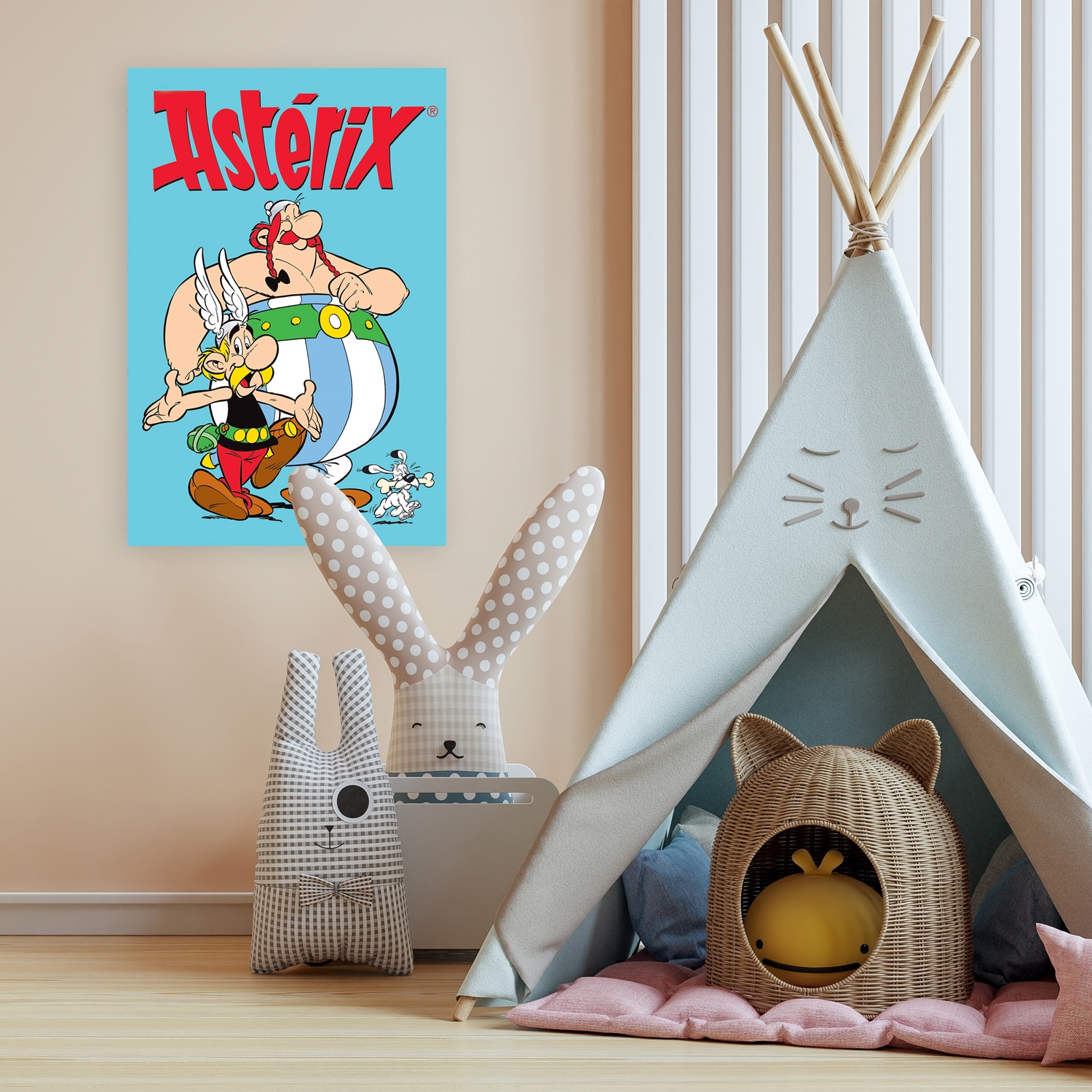 LuckyLinde Leinwandbild »Asterix, Obelix und Idefix«, Cartoon-Comic-Fantasy-Figuren-Film-Filmfiguren, (1 St.), Canvasbild Wanddeko Bild zum Film "Kampf der Häuptlinge"