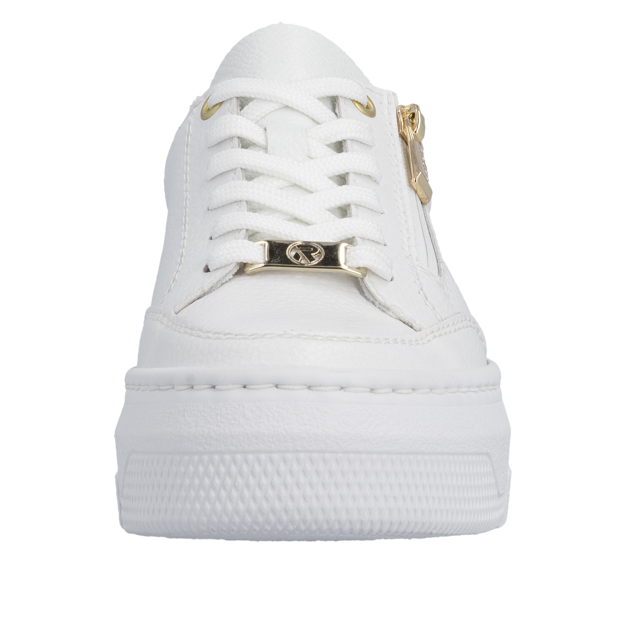 Rieker Plateausneaker  Schnürschuh, Freizeitsneaker, Halbschuh mit Leo-Einsatz an der Ferse