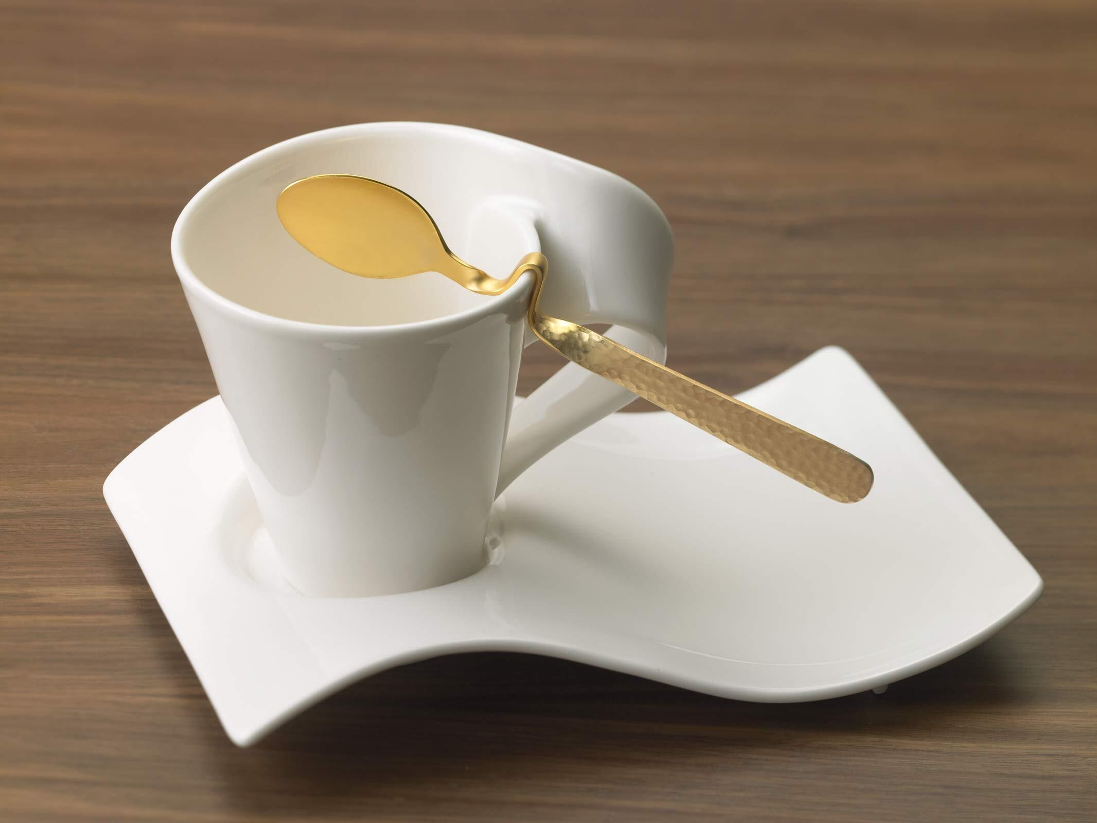 Villeroy & Boch Esslöffel »Espresso-/Mokkalöffel vergoldet NewWave Caffè Spoon 12 cm 6er Set gold« Spülmaschinenfest