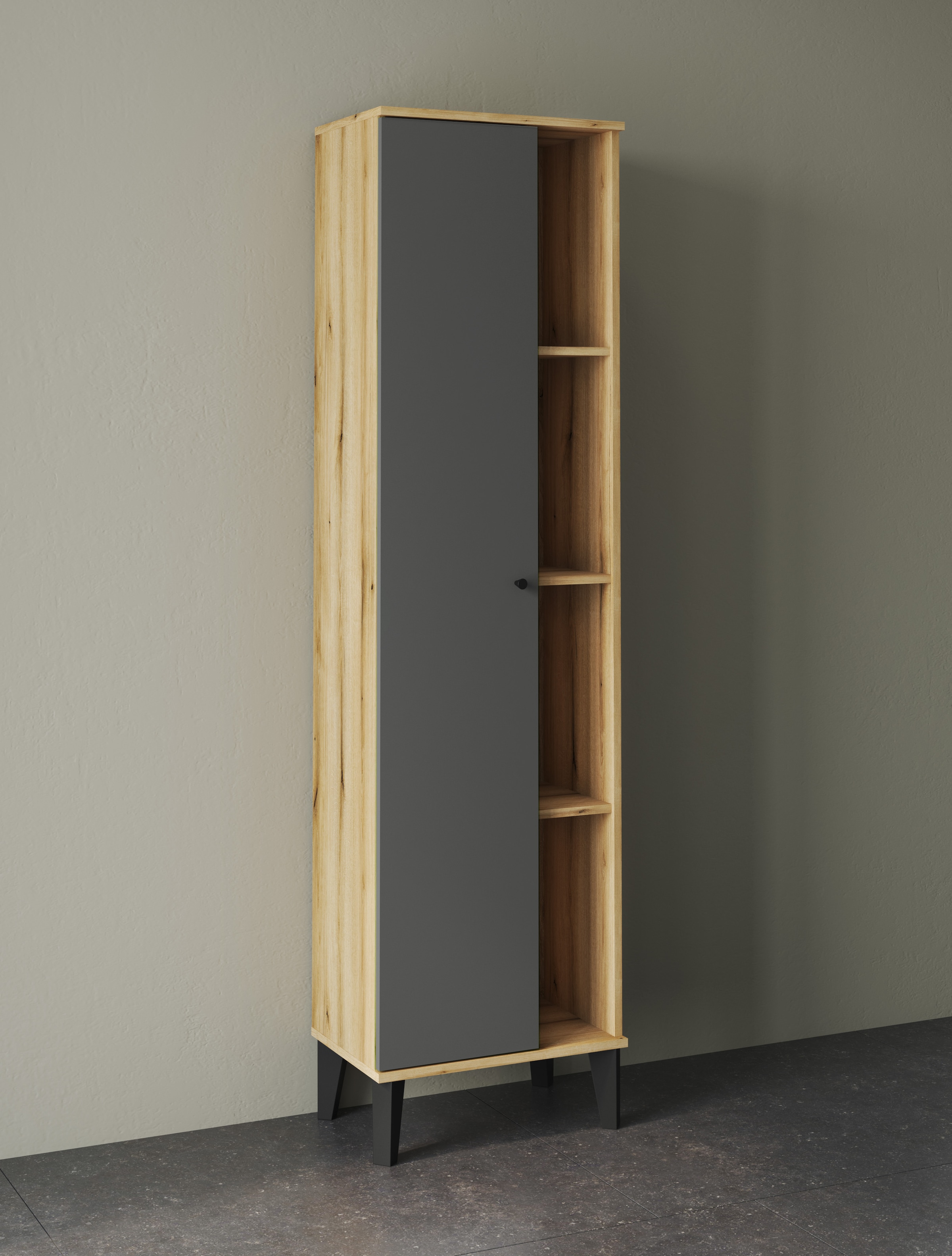 INOSIGN Badmöbel-Set »OSLO, Bad im skandinavischen Design, 5-teiliges Badezimmer«, (Set, 5 St.), Badschränke und Spiegel, in zwei Farben verfügbar, viel Stauraum