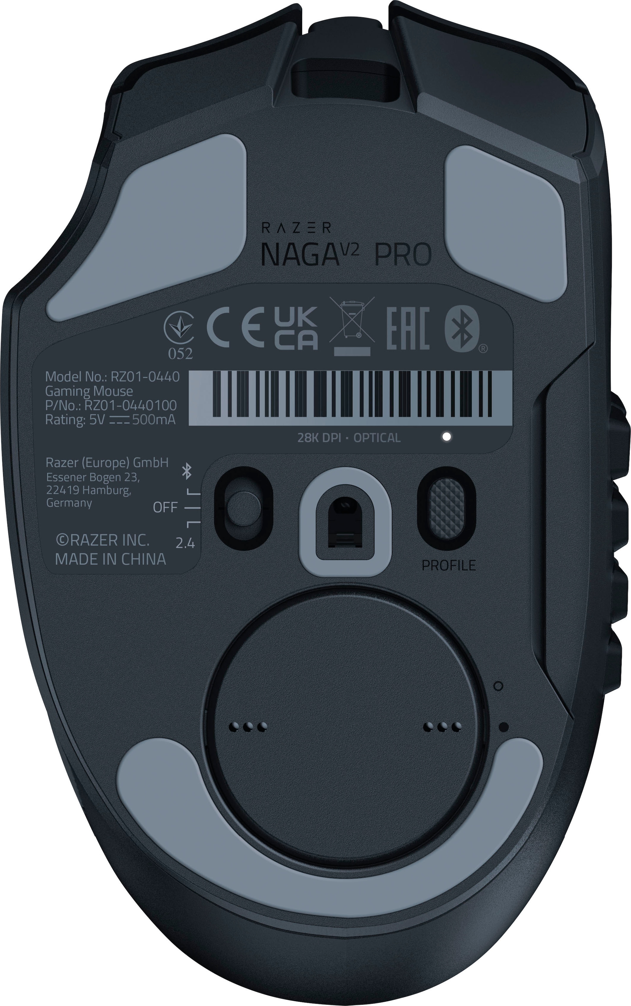 RAZER Gaming-Maus »Naga V2 Pro«, Bluetooth-RF Wireless-kabelgebunden
