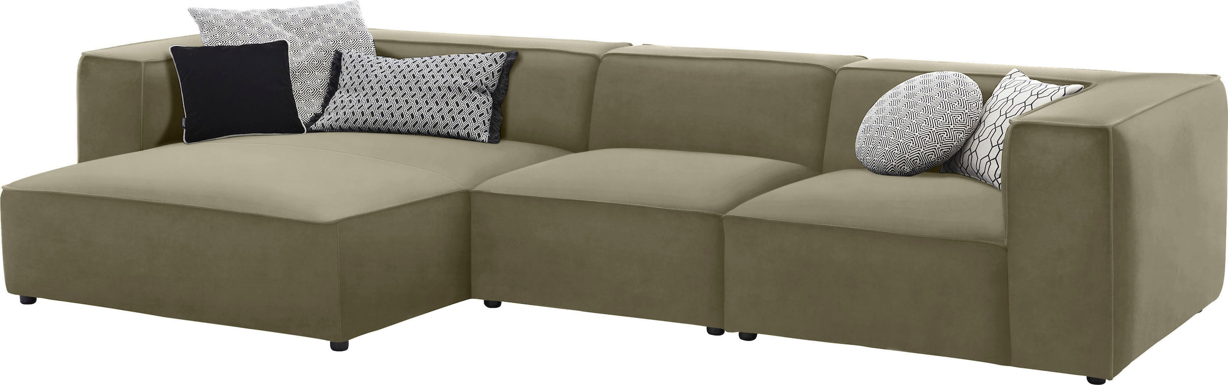 W.SCHILLIG Ecksofa »around-the-block«, mit eleganter Biese, mit Federkern, Breite 341 cm