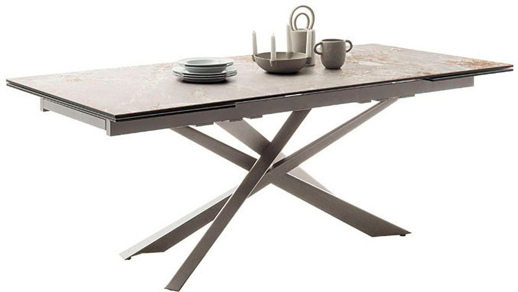 MCA furniture Esstisch »TESERO Auszugtisch 200-300 cm«, (Einzelstück), Keramik,Edelstahl,Marmor-Optik,ausziehbar,belastbar 100kg,10-12 Pers.