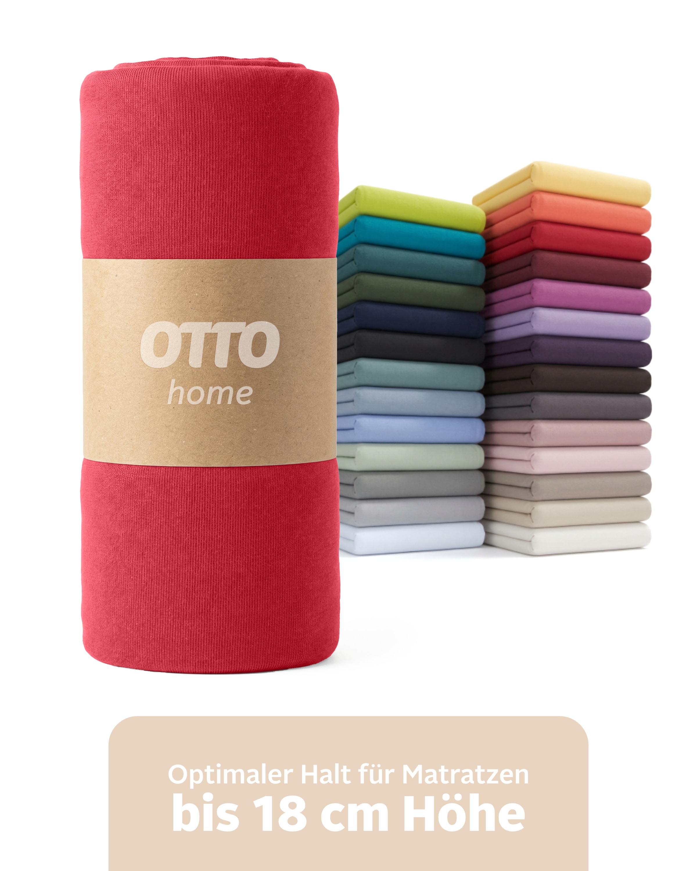 OTTO home Spannbettlaken "PHYSALIS in BASIC und PREMIUM Qualität, 100% Baumwolle" für Matratzen bis 18 cm Höhe, Bettlaken, Spannbetttuch, pflegeleicht