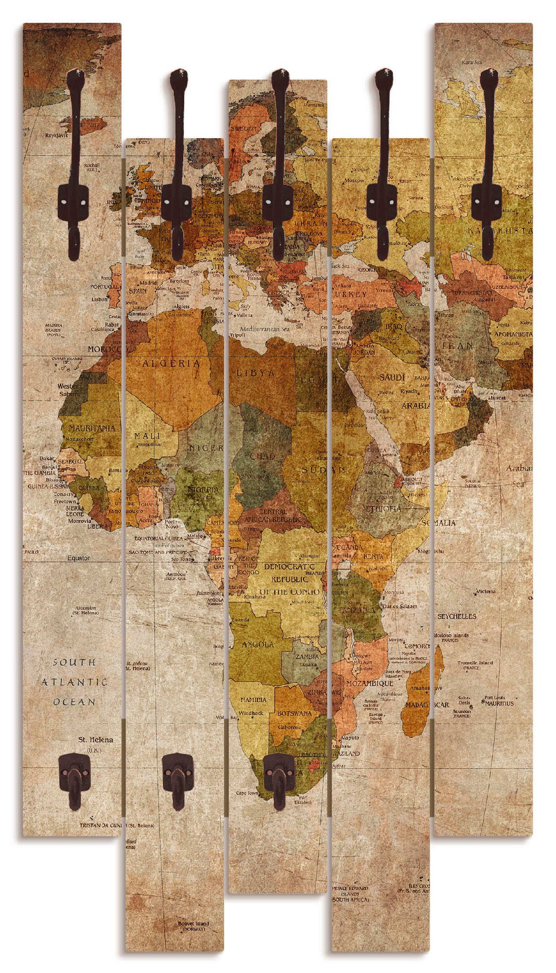 Artland Garderobenleiste »Weltkarte«, teilmontiert auf Rechnung kaufen