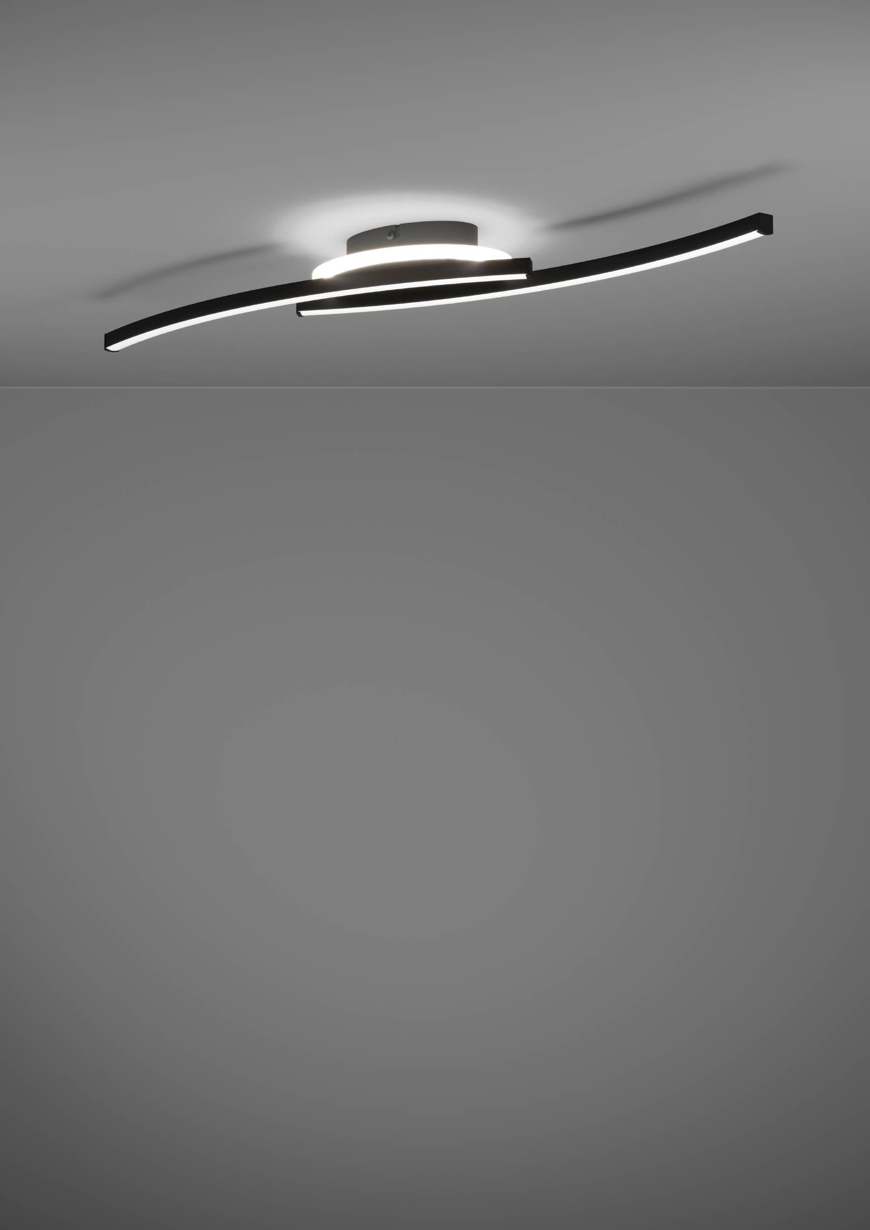 EGLO Deckenleuchte »Lungolago Deckenlampe, Bürolampe Decke, Metall und Kunststoff, Lampe« LED-Modul 1 Stk. Neutralweiß Wand-/Deckenleuchte - L74 x B14 x H6 cm - schwarz - 12W inkl.