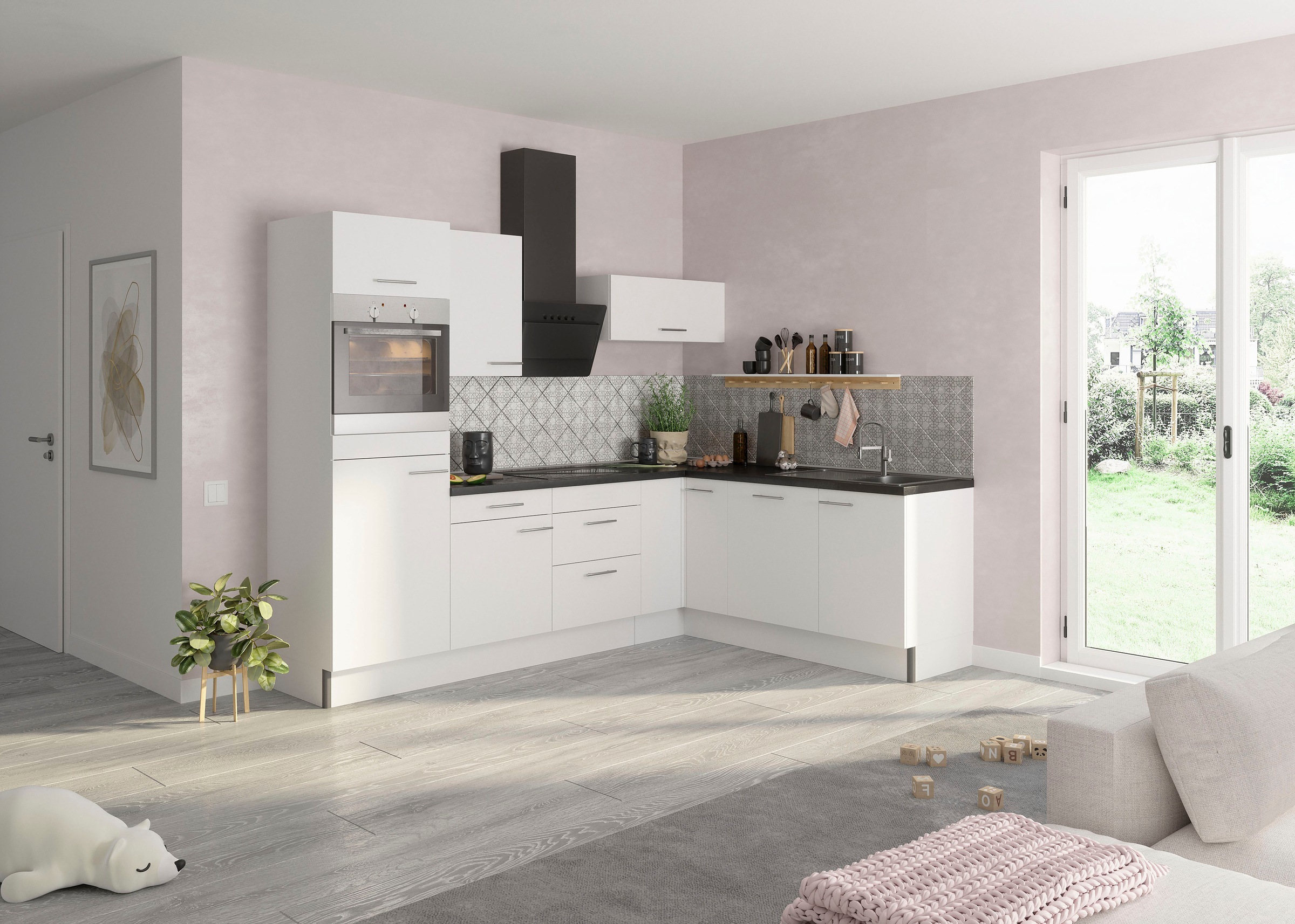 OPTIFIT Küche »Klara« 270 x 200 cm breit, wahlweise mit E-Geräten