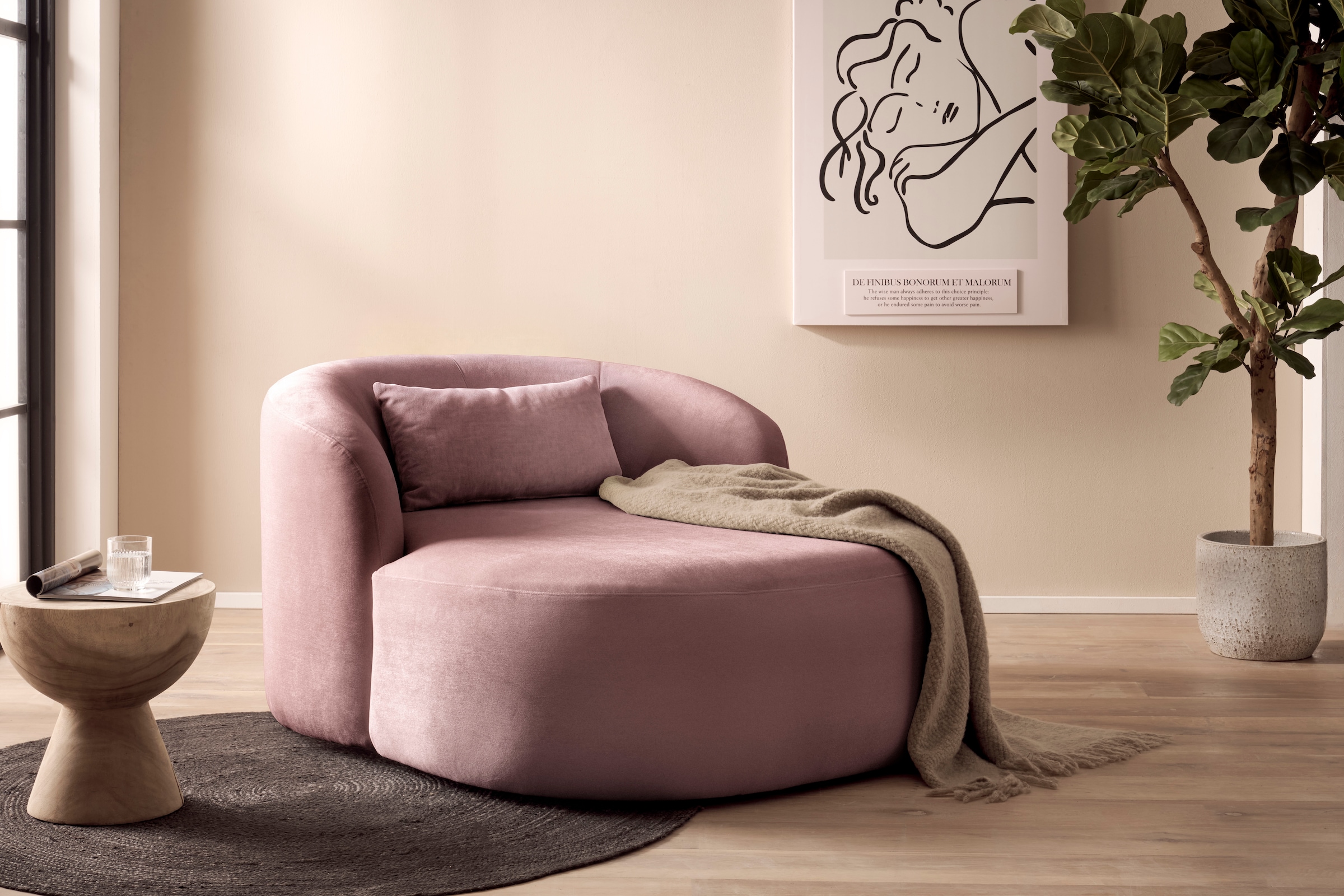 LeGer Home by Lena Gercke XXL-Sessel »Yllara, moderner Lesesessel, Loveseat mit großzügiger Sitzfläche« mit geschwungener Rückenlehne in Samt oder Struktur