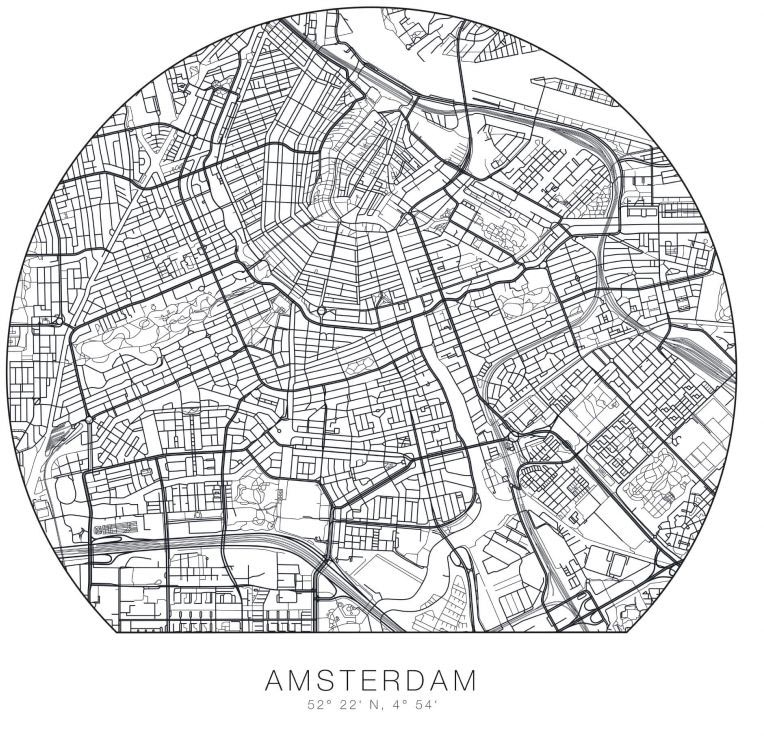 Wall-Art Wandtattoo »Stadtplan Amsterdam Tapete«, (1 St.) auf Raten kaufen