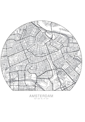 Wall-Art Wandtattoo »Stadtplan Amsterdam Tapete«, (1 St.) kaufen