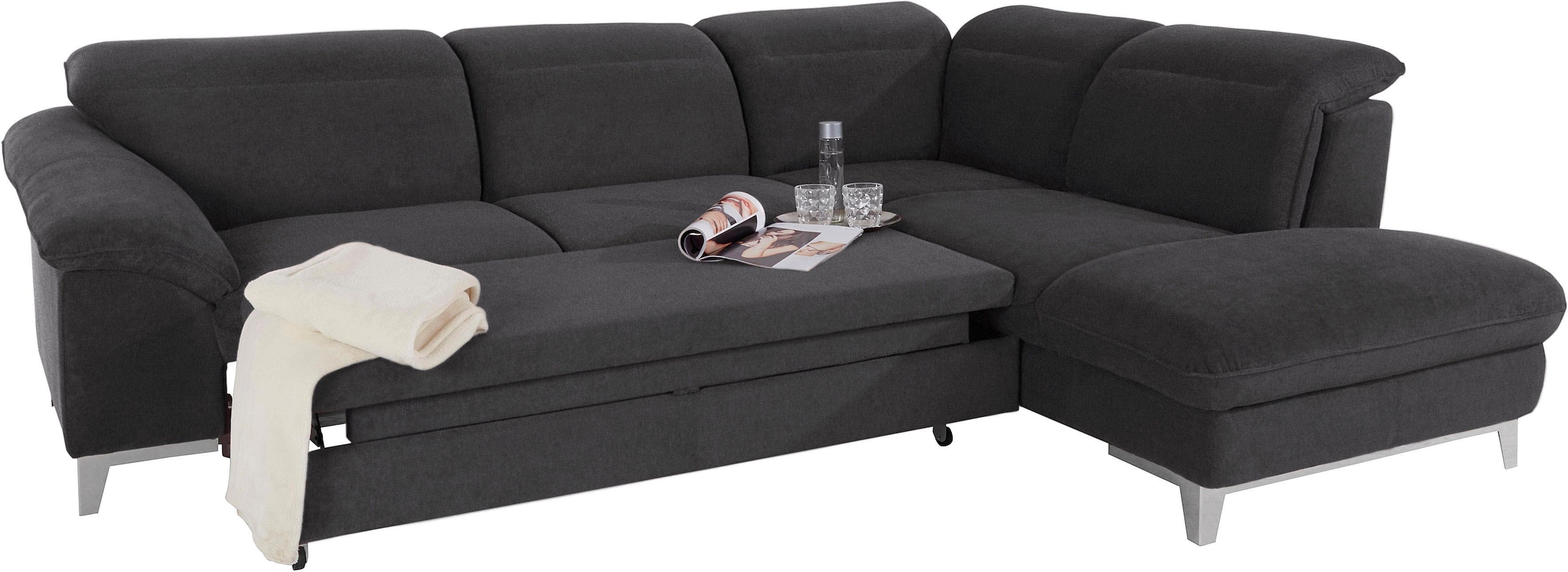 COTTA Ecksofa »Teresa L-Form«, mit Kopfteilverstellung, wahlweise mit Bettfunktion