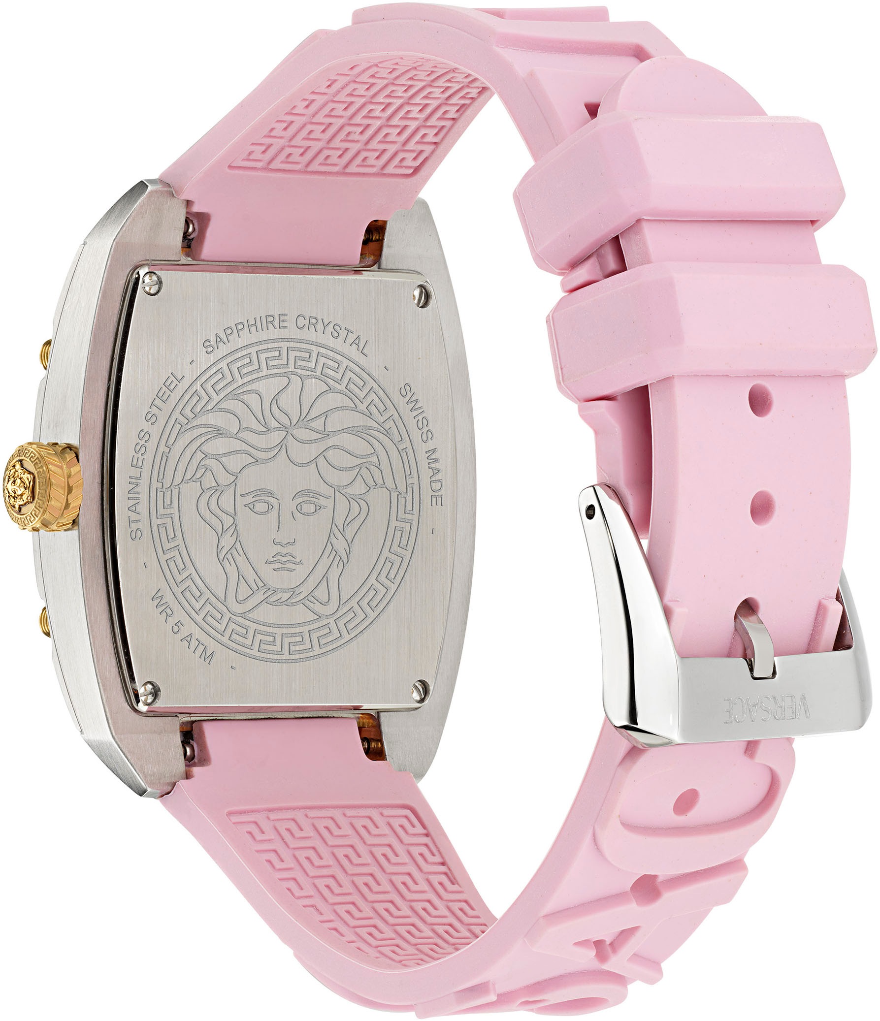 Versace Quarzuhr »DOMINUS LADY«, Armbanduhr, Damenuhr, Saphirglas, Swiss Made, Leuchtindizes, analog