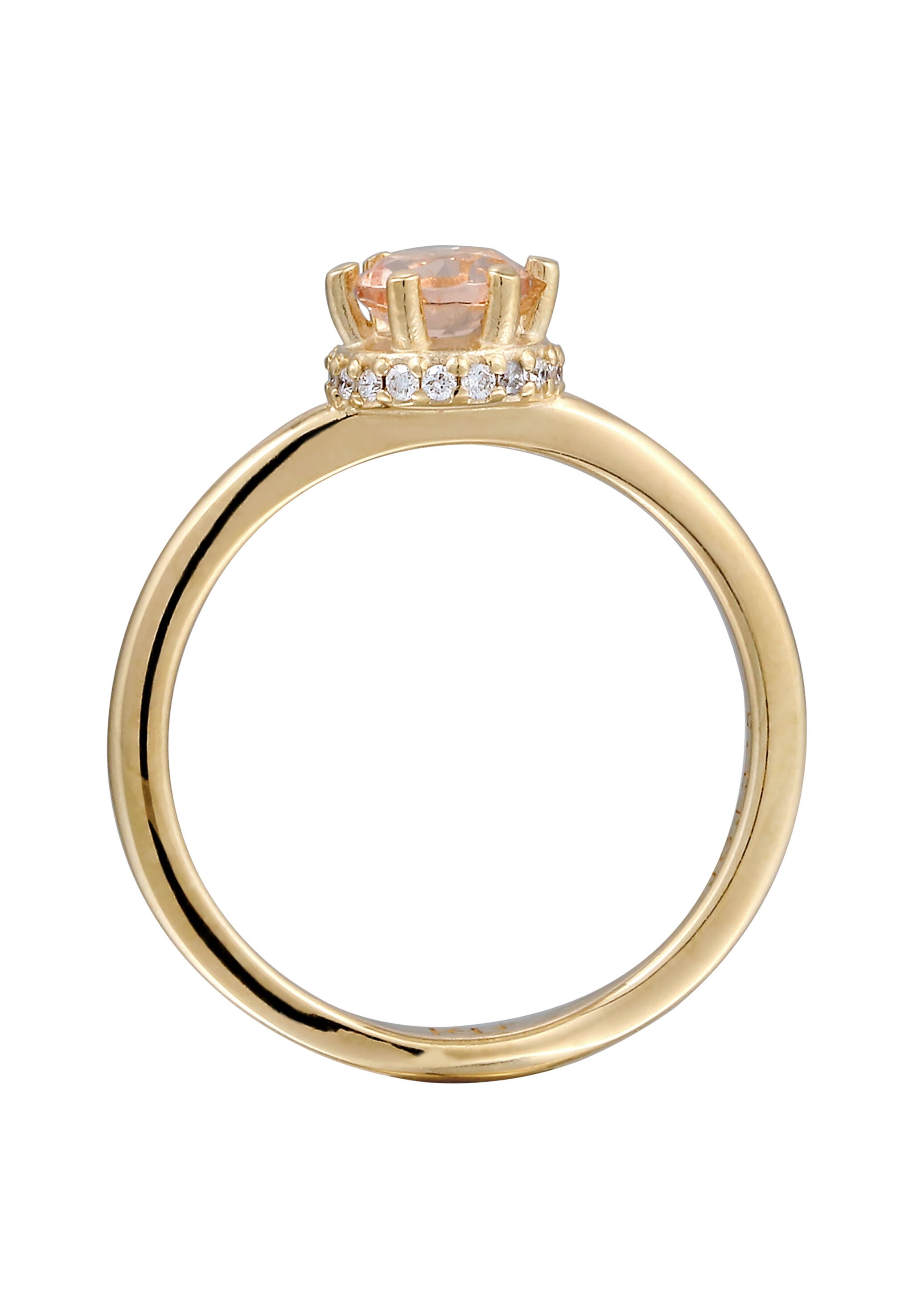 HAZE & GLORY Verlobungsring »Ring Diamant Morganite Verlobungsring Weiß (0.09 ct) 375 Gelbgold«