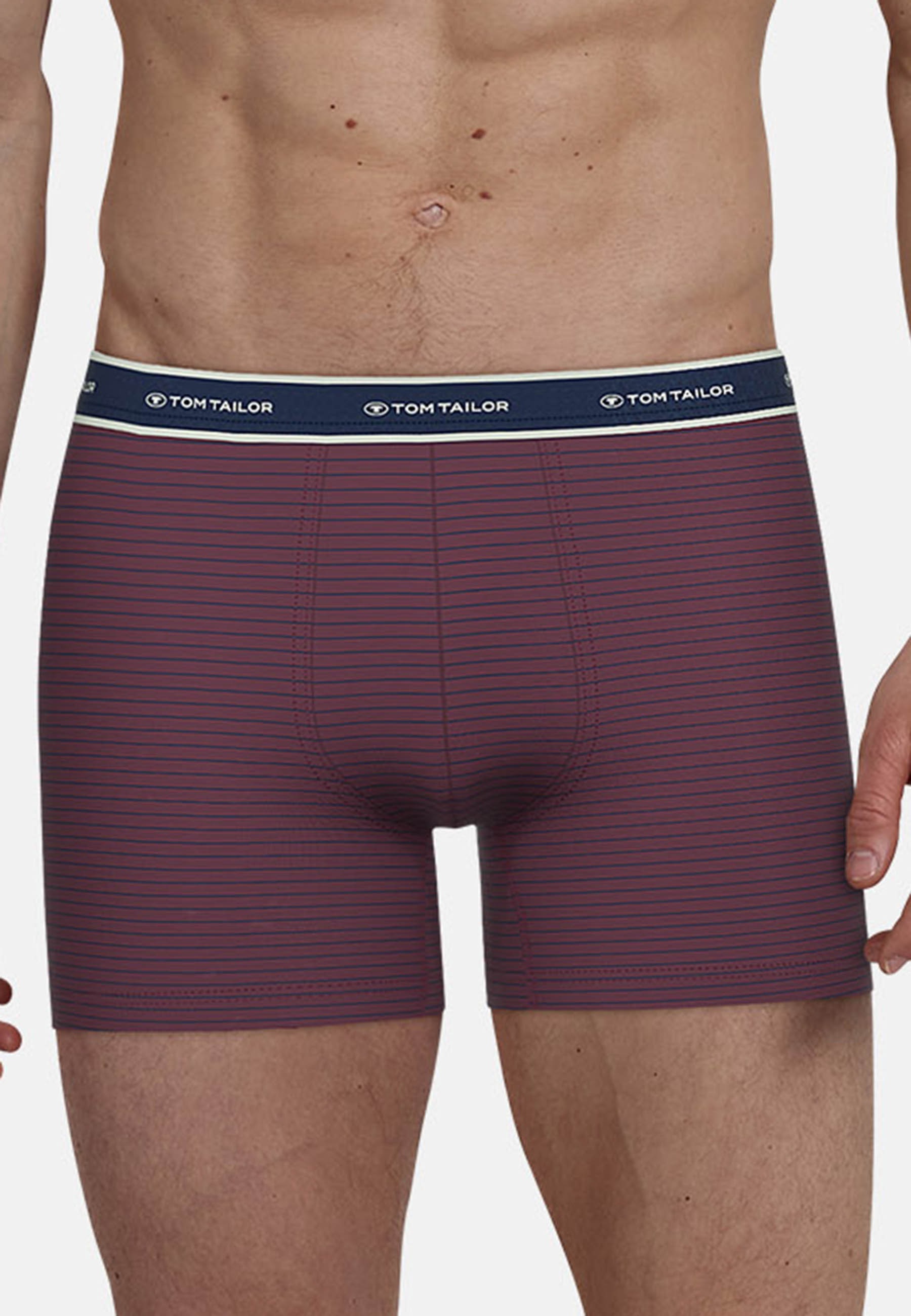 TOM TAILOR Lange Unterhose »Kentucky« Logobund, basic, gestreift, eng, bequem, weich, Baumwollmix