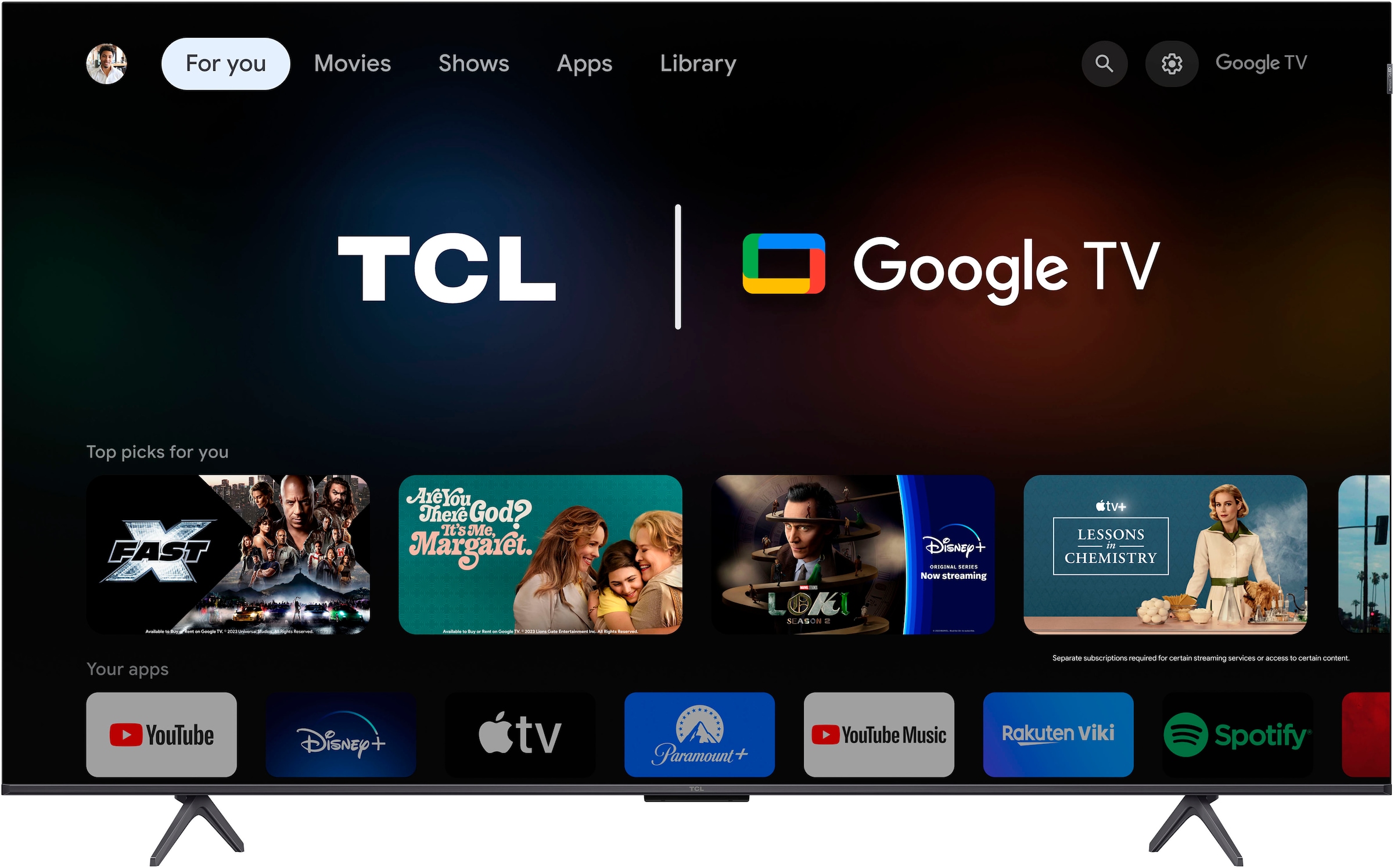 TCL QLED-Fernseher »85C61BX1«, 4K Ultra HD, Google TV-Smart-TV, Dolby Vision, Apple TV, Multi HDR, 4K Ultra HD, 144 Hz