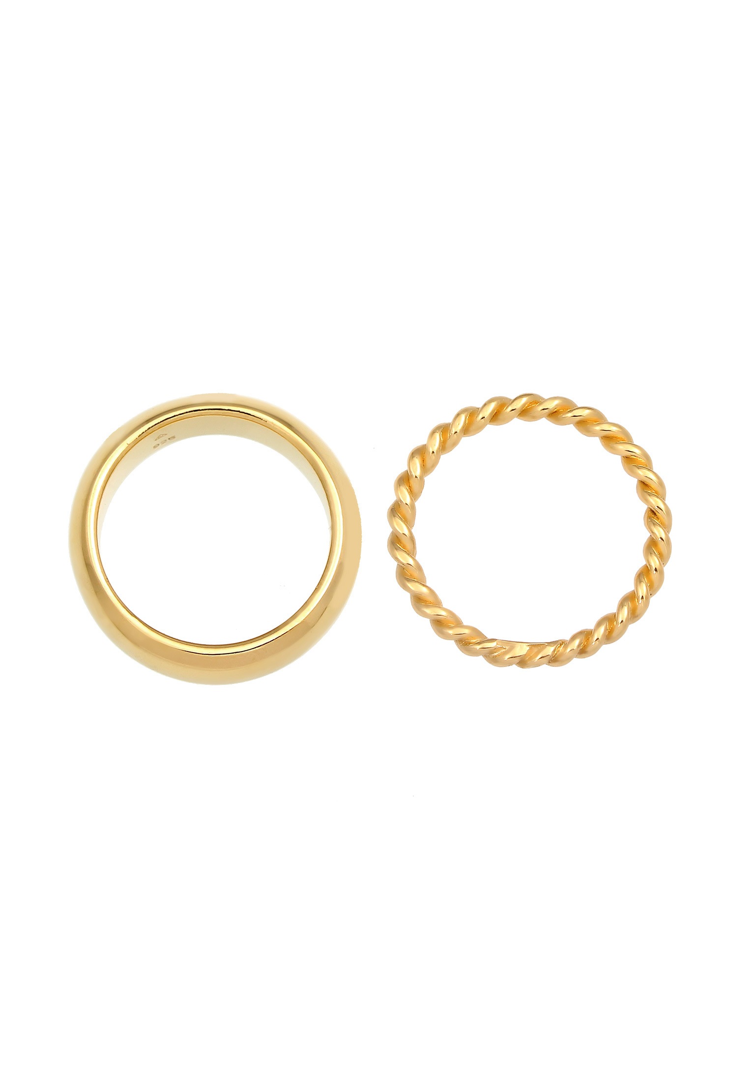 Elli Premium Ring-Set »Ring Bandring Twisted Gedreht 2er Set Basic 925 Silber«