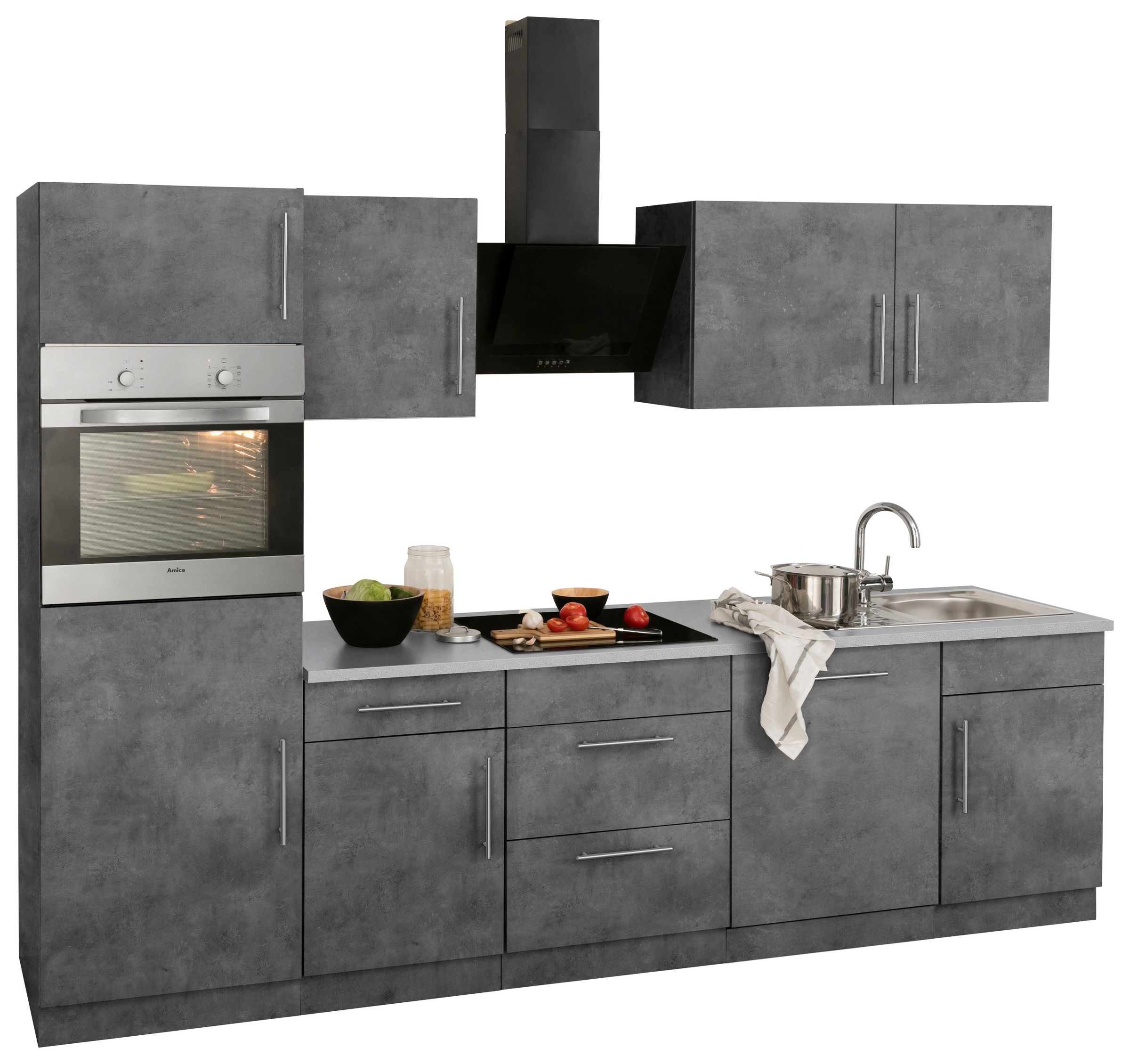 wiho Küchen Küchenzeile »Cali« mit E-Geräten, Breite 280 cm