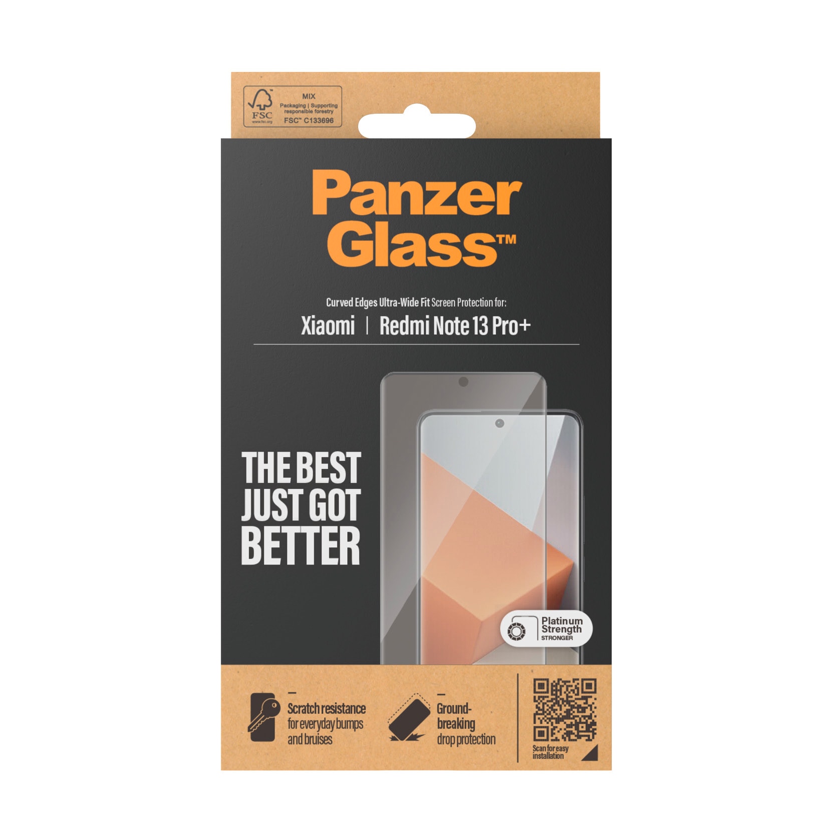 PanzerGlass Displayschutzglas »Ultra-Wide Fit Screen Protection«, für Xiaomi Redmi Note 13 Pro+, Displayschutzfolie, Schutzfolie, Bildschirmschutz, kratz- & stoßfest