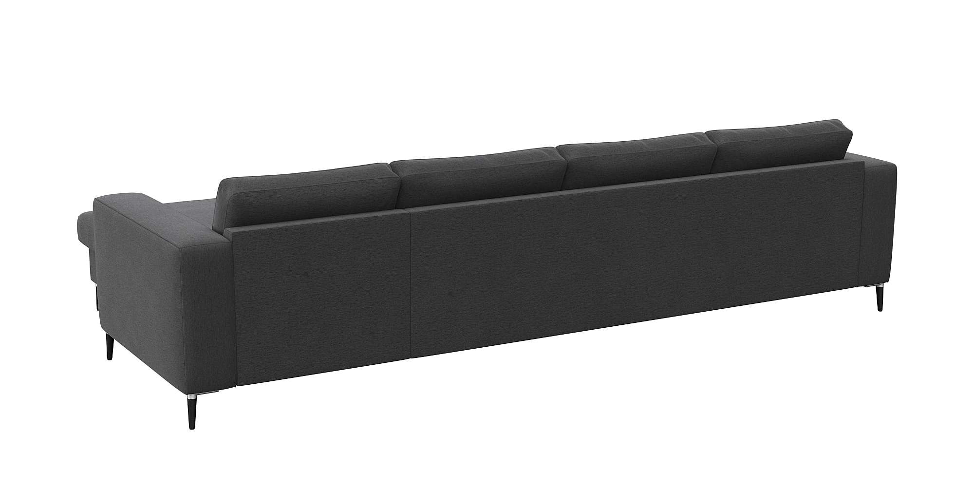 FLEXLUX Ecksofa »Fiore, super Sitzkomfort durch Kaltschaum im Sitz, L-Form«, breite Armlehnen, Füße Alu+schwarz