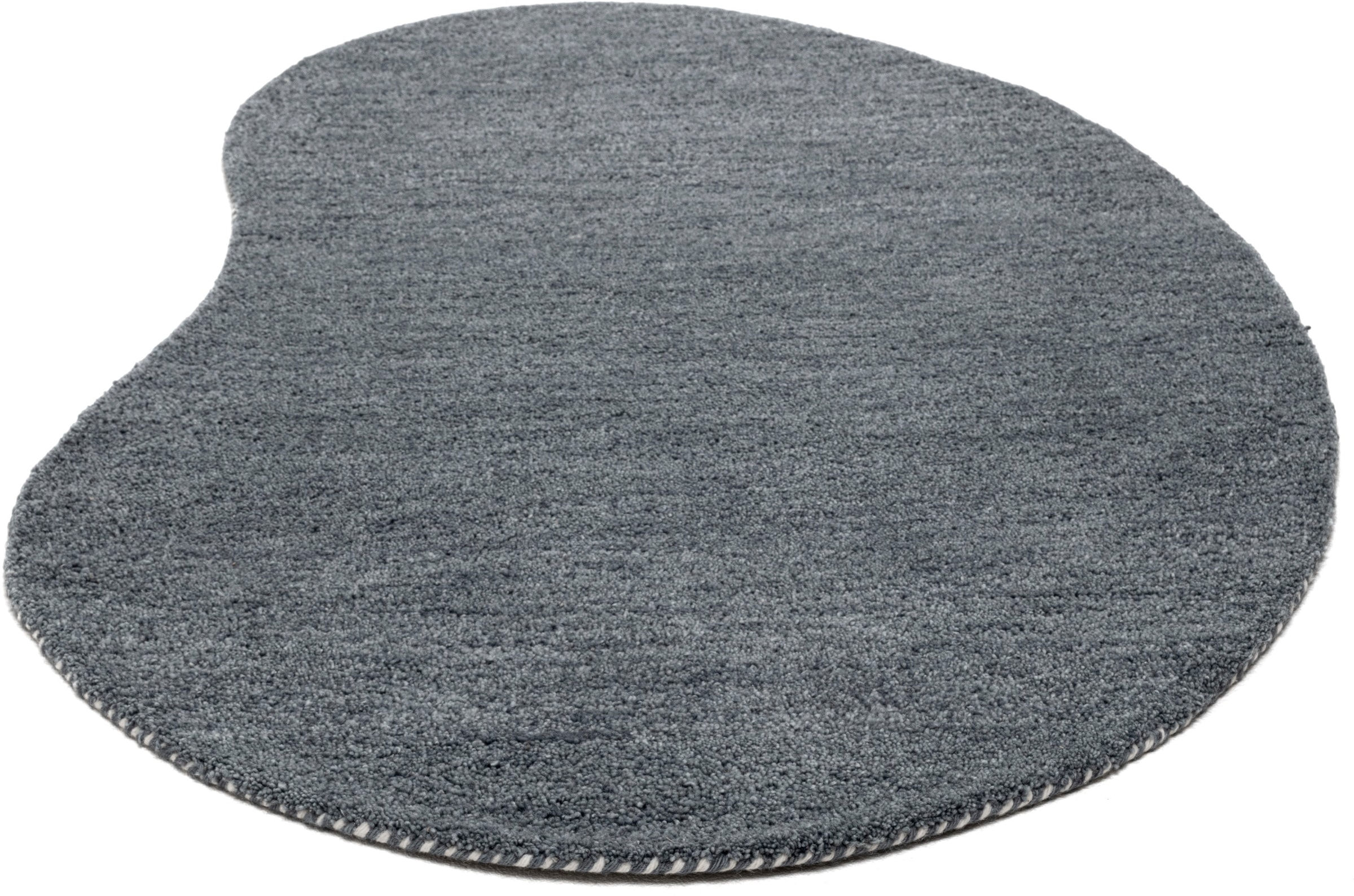 THEKO Wollteppich »Gabbeh Uni, Handweb Teppich, meliert, reine Wolle, handgewebt«, oval, 14 mm Höhe, Schlafzimmer, Wohnzimmer, Esszimmer, auch als Läufer, eckig oder rund