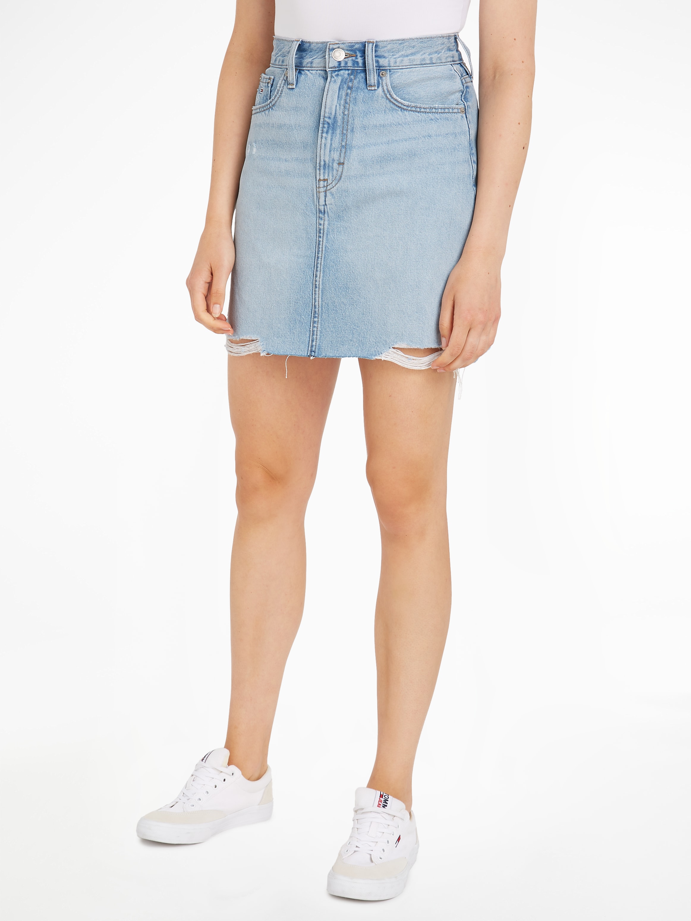 Jeansrock »MOM UH SKIRT BH0015«, Webrock mit heavy Destroyed Effekten am Saum