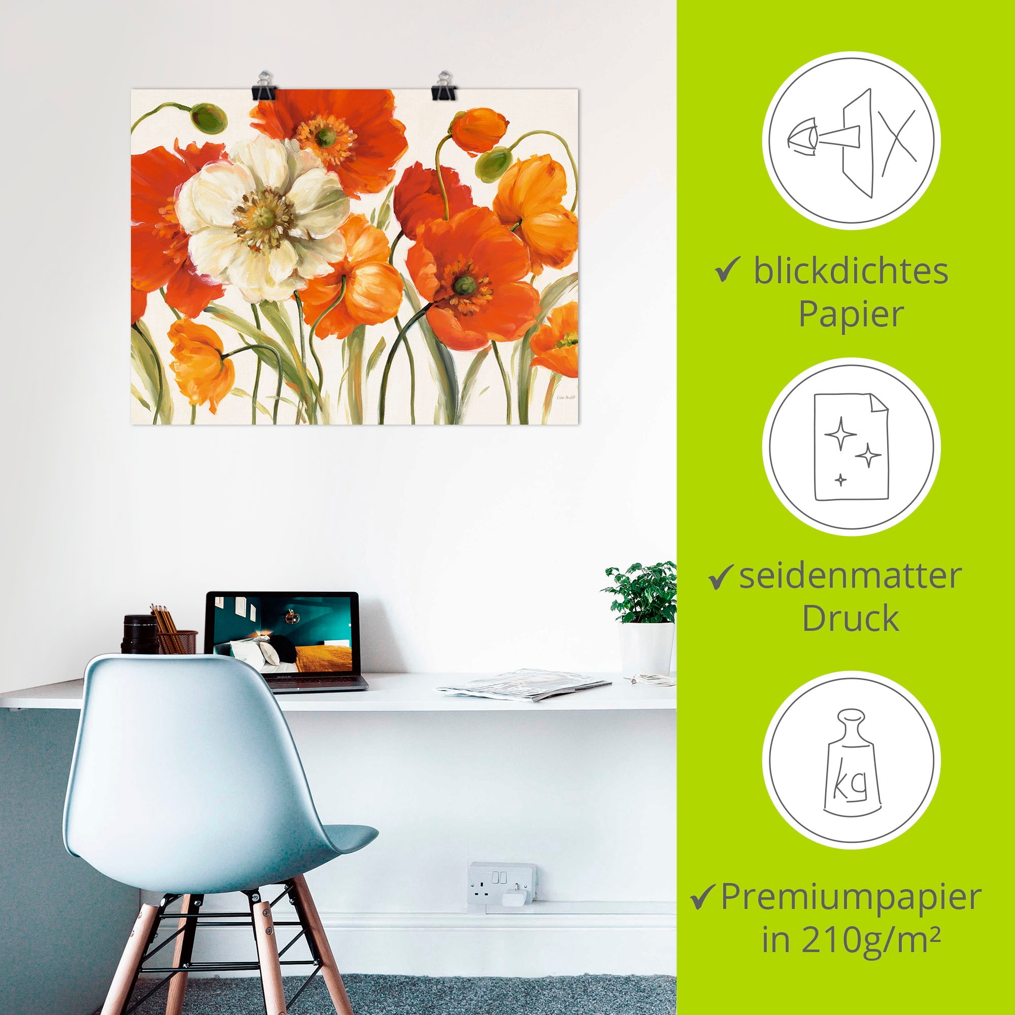 Artland Wandbild »Mohnblumen I« Blumen 1 Stk. tlg. als Leinwandbild, Poster in verschied. Größen