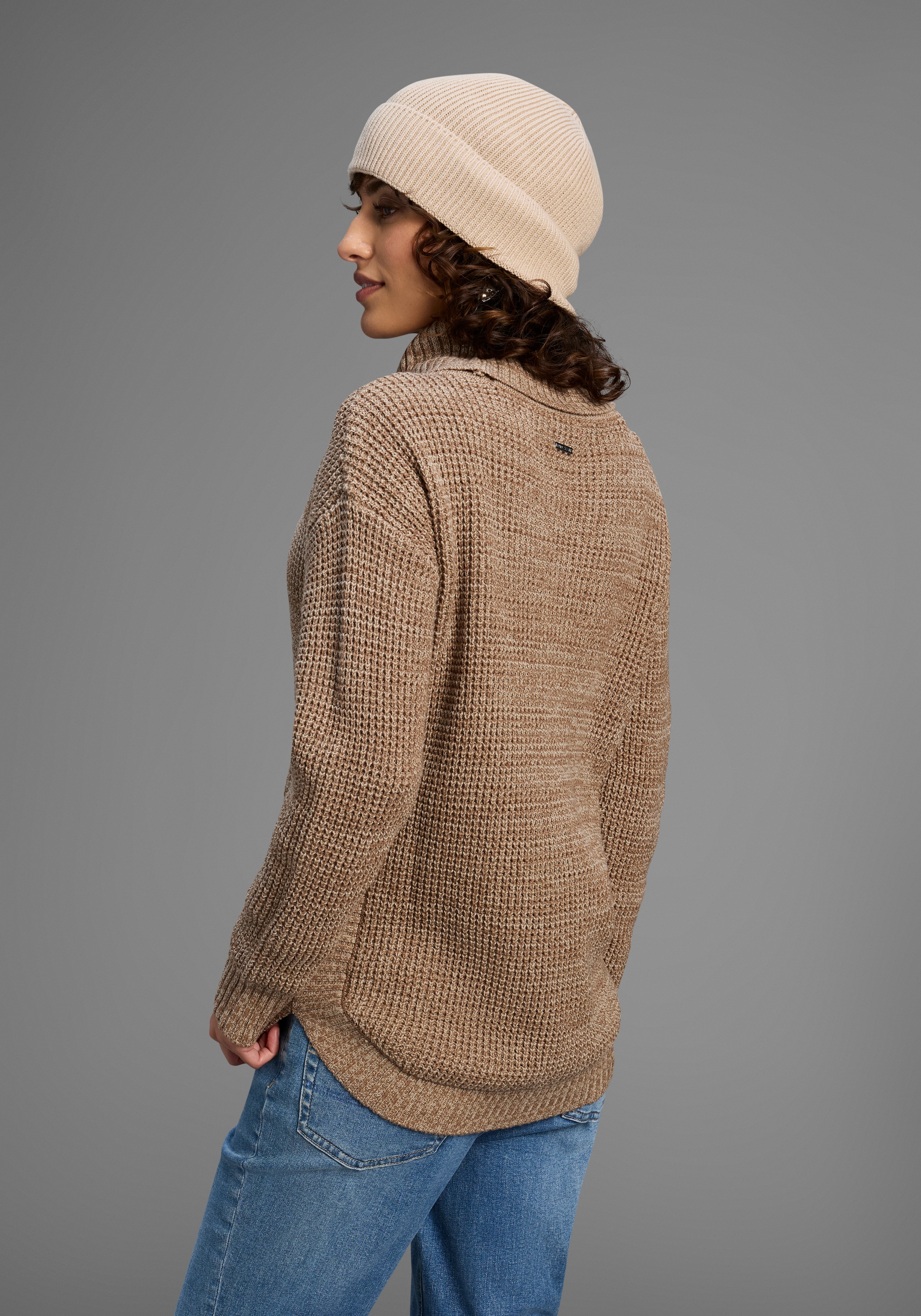 Laura Scott Rollkragenpullover Winterpullover im lässigen Fit mit Waffelstruktur - NEUE KOLLEKTION