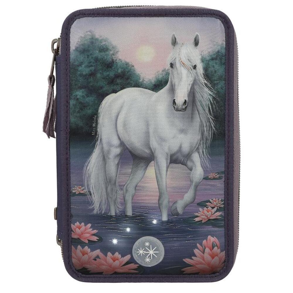Depesche Buntstift »3-Fach Federtasche LED Seerosen Miss Melody 20 x 13 x 7,5 cm bunt«