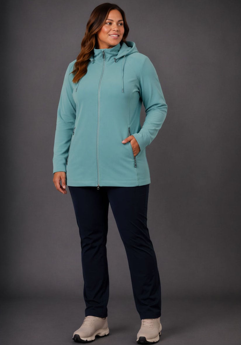 Polarino Fleecejacke »Große Größen« mit Kapuze für kalte Tage,  aus Fleece,  sportlicher Stil,  atmungsaktiv