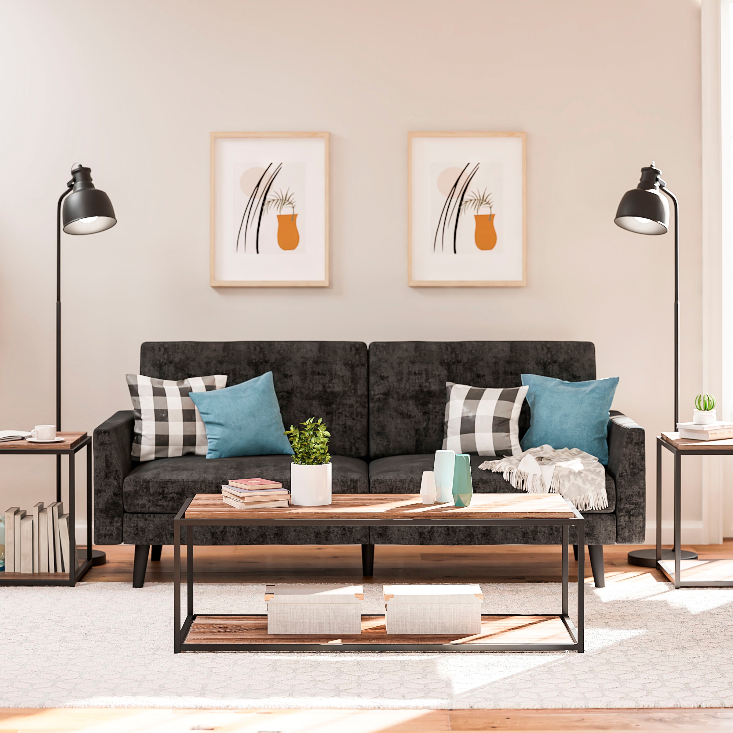 Dorel Home Couchtisch »Quincy«, (1 St.), Couchtisch, schwebender Tischplatten-Look, Breite 52 cm, Höhe 46 cm