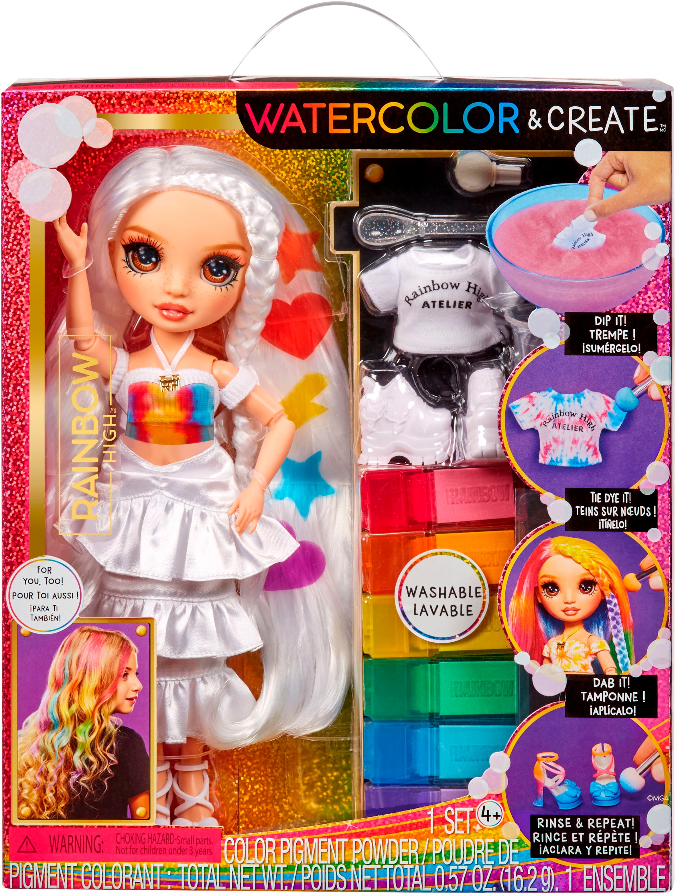 RAINBOW HIGH Anziehpuppe »Rainbow High WaterColor & Create NEW Theme Dolls - brown eyes«