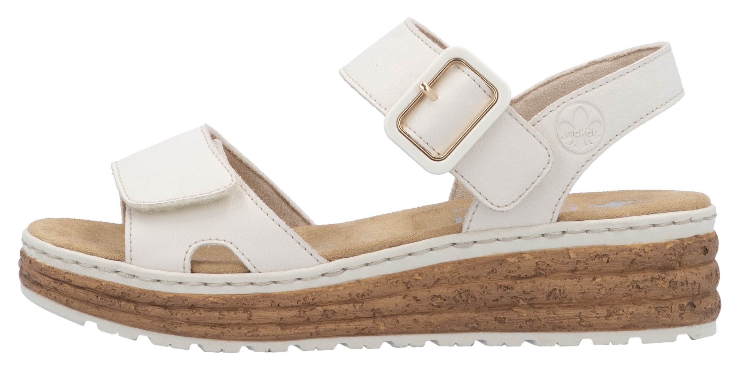 Rieker Plateausandale  Sandalette, Sommerschuh, Keilsandale mit praktischen Klettverschlüssen