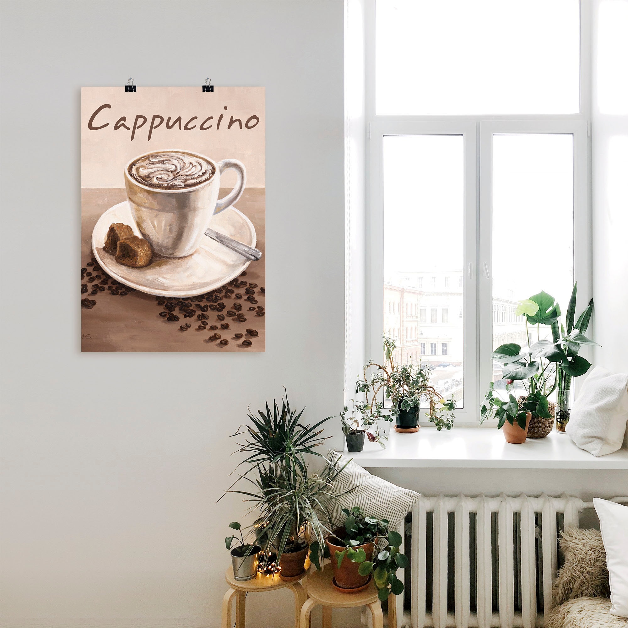Artland Wandbild »Cappuccino - Kaffee« Kaffee Bilder 1 Stk. tlg. als Leinwandbild, Poster in verschied. Größen