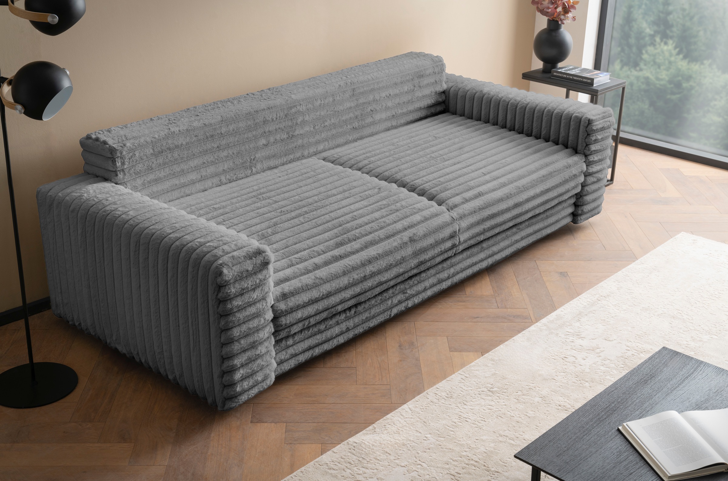 LeGer Home by Lena Gercke Schlafsofa »Imoga, Polster mit Schlaffunktion, 3-Sitzer Sofa, Couch mit Bettkasten«, in modernen Farben und Stoffen, Bettfunktion, Liegefläche: 200x150 cm
