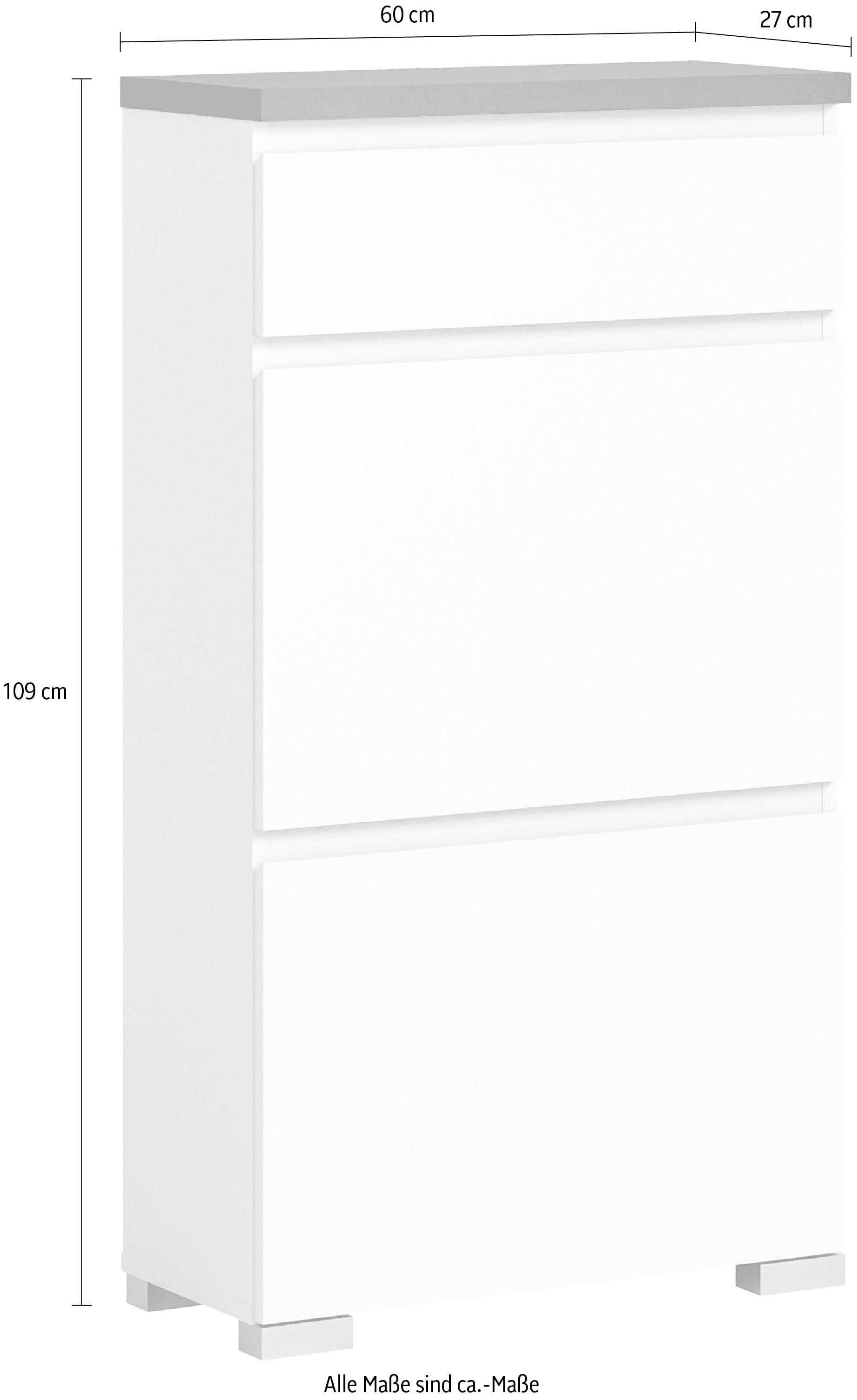 INOSIGN Schuhschrank »Skoskap, Tiefe 27cm, 2 Klappen, 1 Schubkasten, Platz für 6 Schuhpaare«, Schuhkipper, Schuhkommode, Schuhregal, Kommode, Anrichte