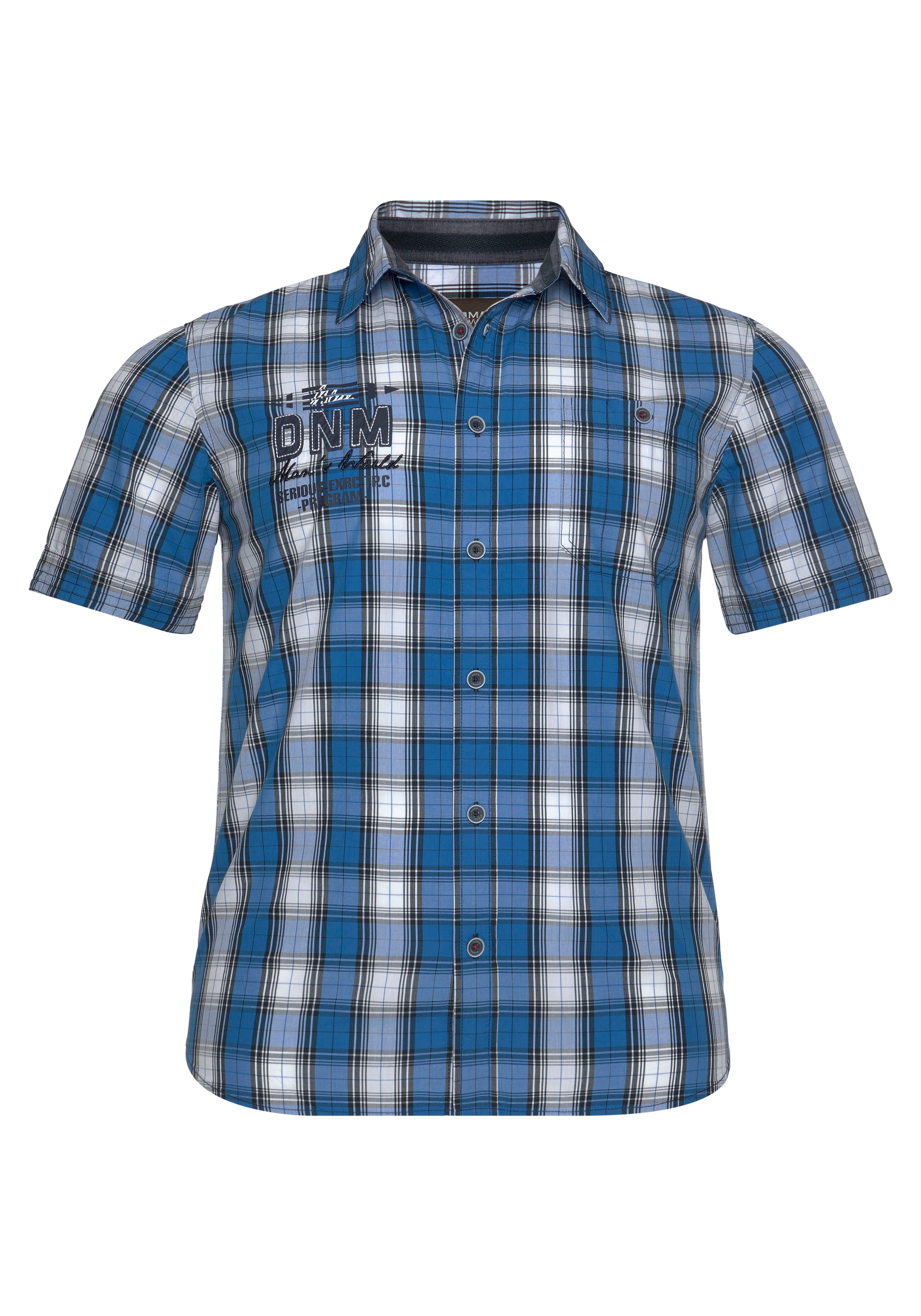 Man's World Kurzarmhemd, mit Print und Stickerei