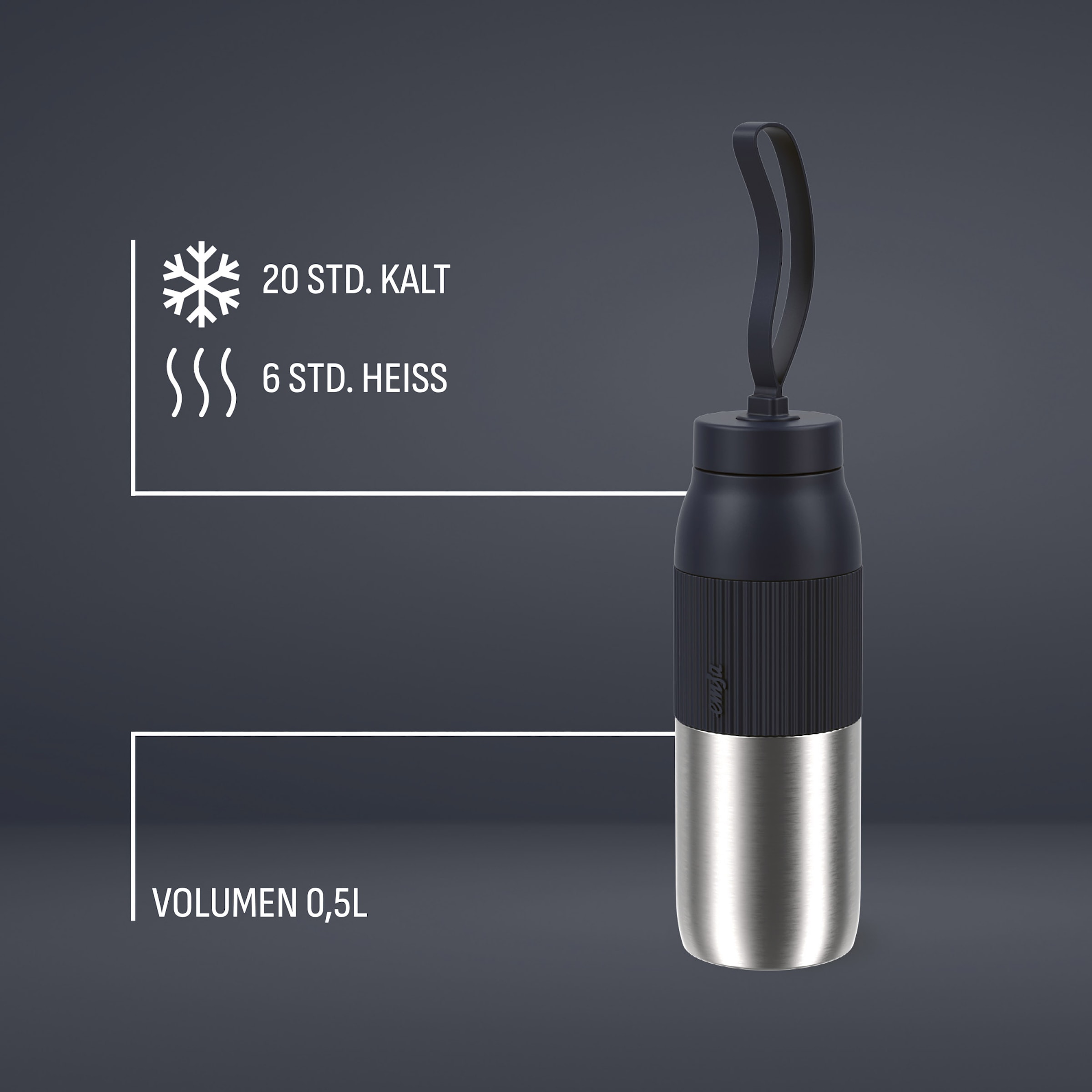 Emsa Isolierflasche »beYou Twist« mit integriertem Sieb und Trageband, 100% dicht, spülmaschinengeeignet