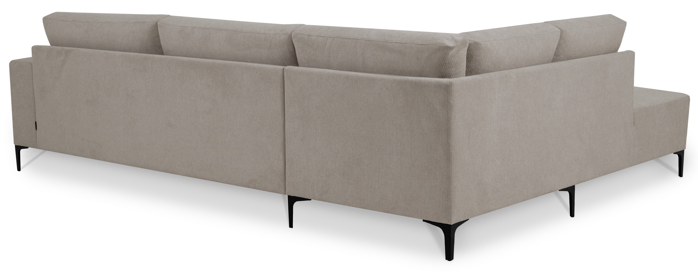 Places of Style Ecksofa »Xander, L-Form,«, Breite 289 cm, Webstoff, Soft-Touch Chenille, schwarze Metallfüße